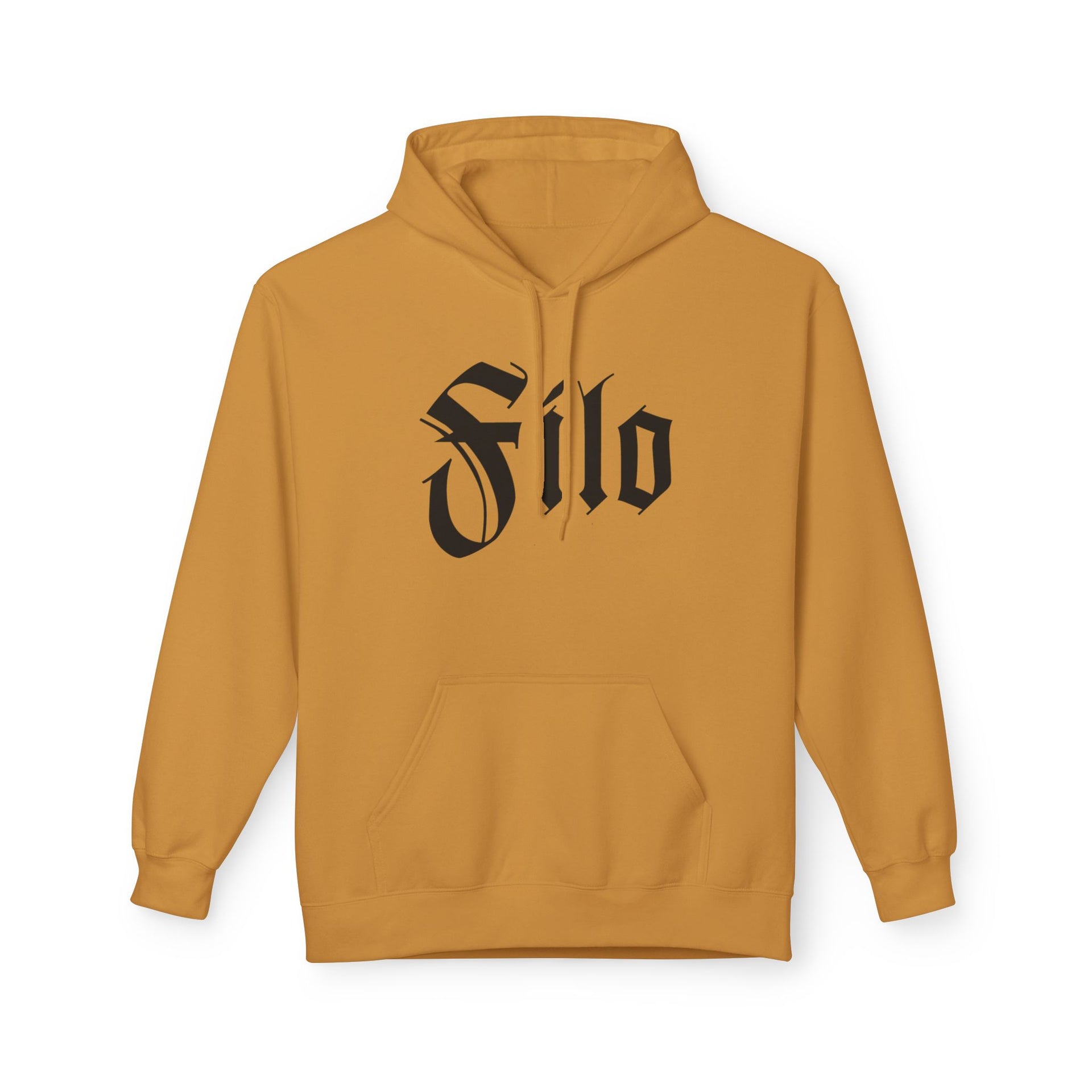 Filo Gothic Script Hoodie – Vintage Blackletter Logo Pullover