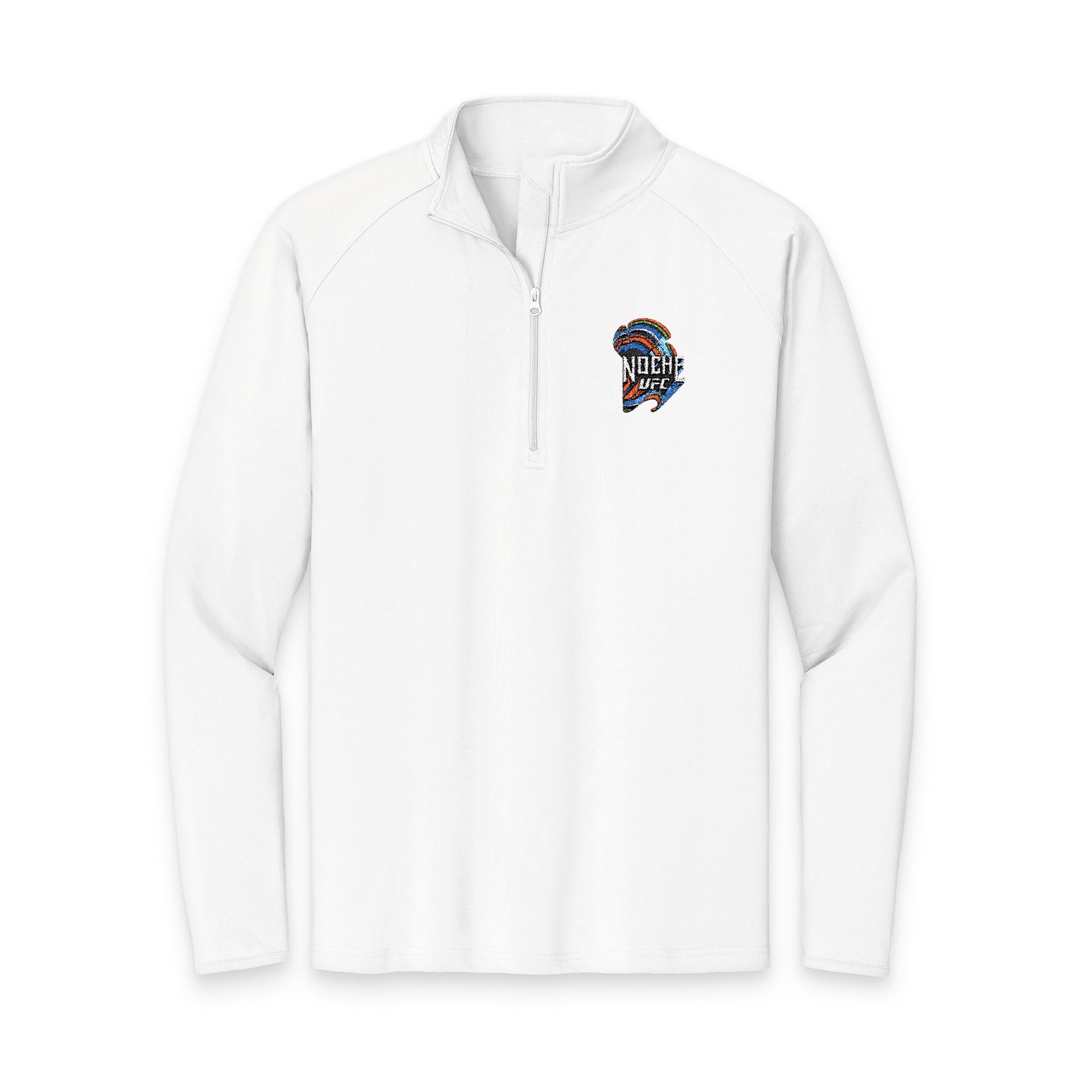 Embroidered Colorful Skull Quarter-Zip Pullover