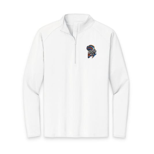 Embroidered Colorful Skull Quarter-Zip Pullover