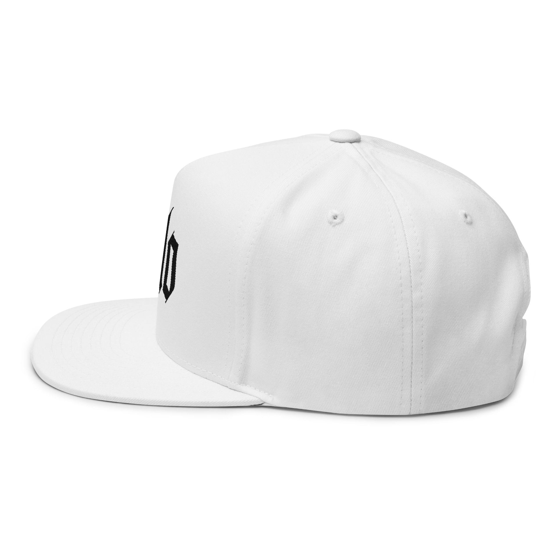 Embroidered Flat Bill Cap — Gothic 'Filo' Logo Snapback