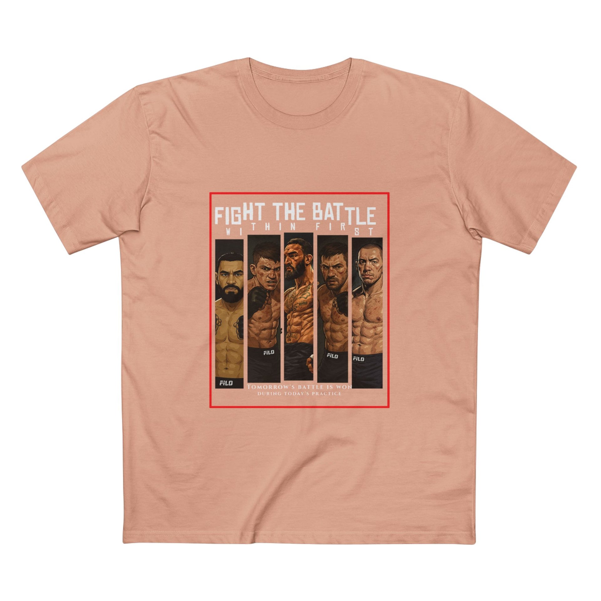 Fight the Battle Men’s Tee — ‘Fight The Battle’ MMA Fighter Poster T‑Shirt