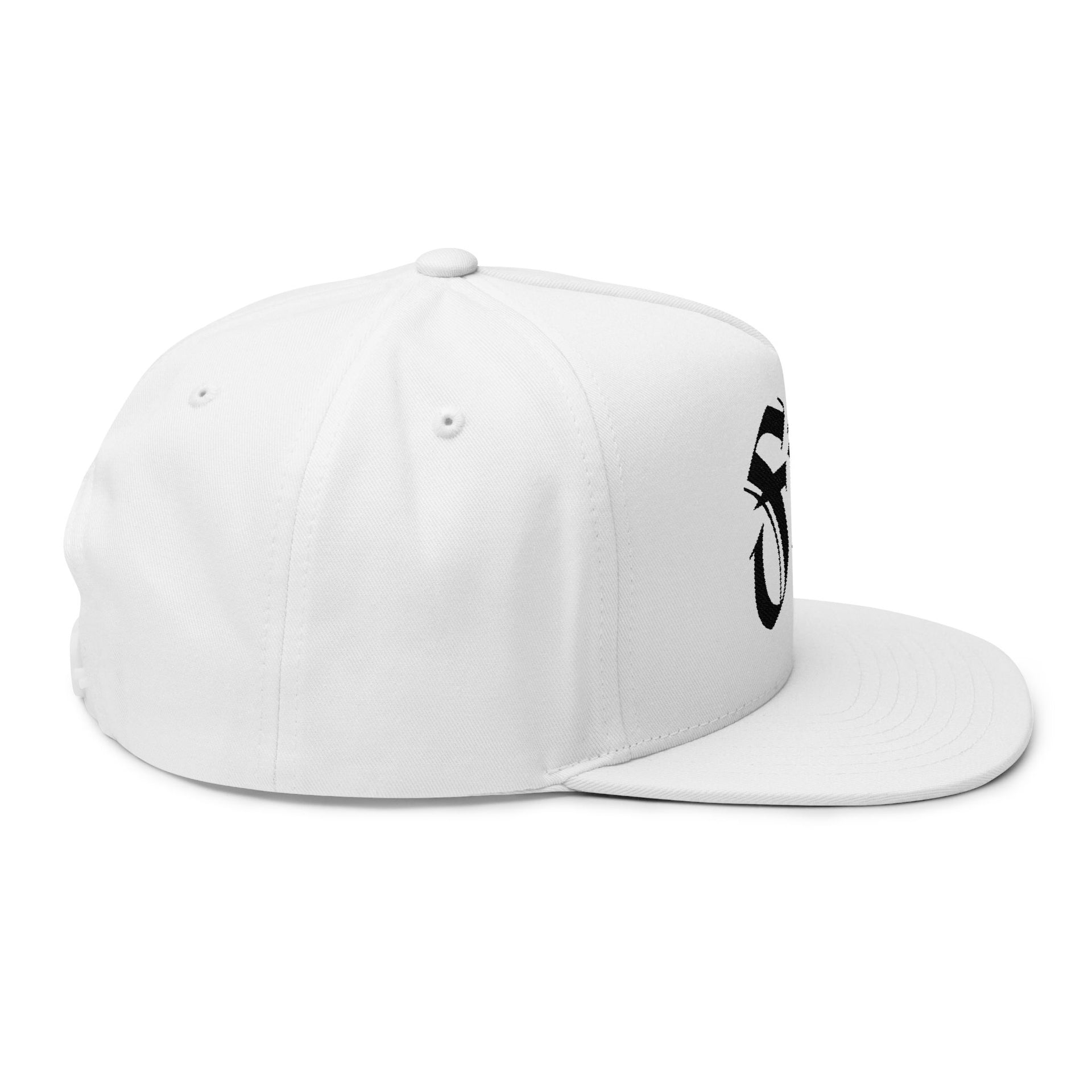 Embroidered Flat Bill Cap — Gothic 'Filo' Logo Snapback
