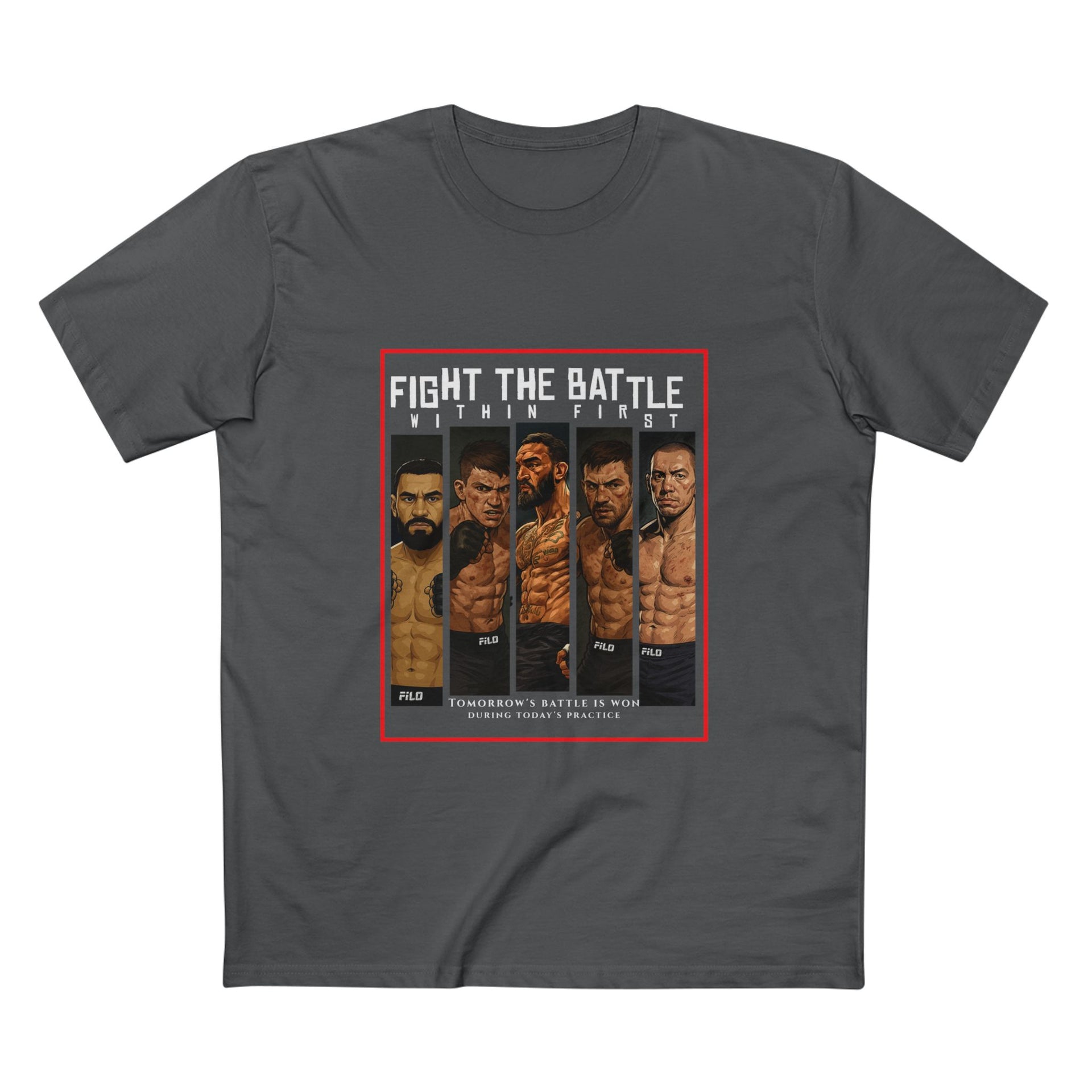 Fight the Battle Men’s Tee — ‘Fight The Battle’ MMA Fighter Poster T‑Shirt