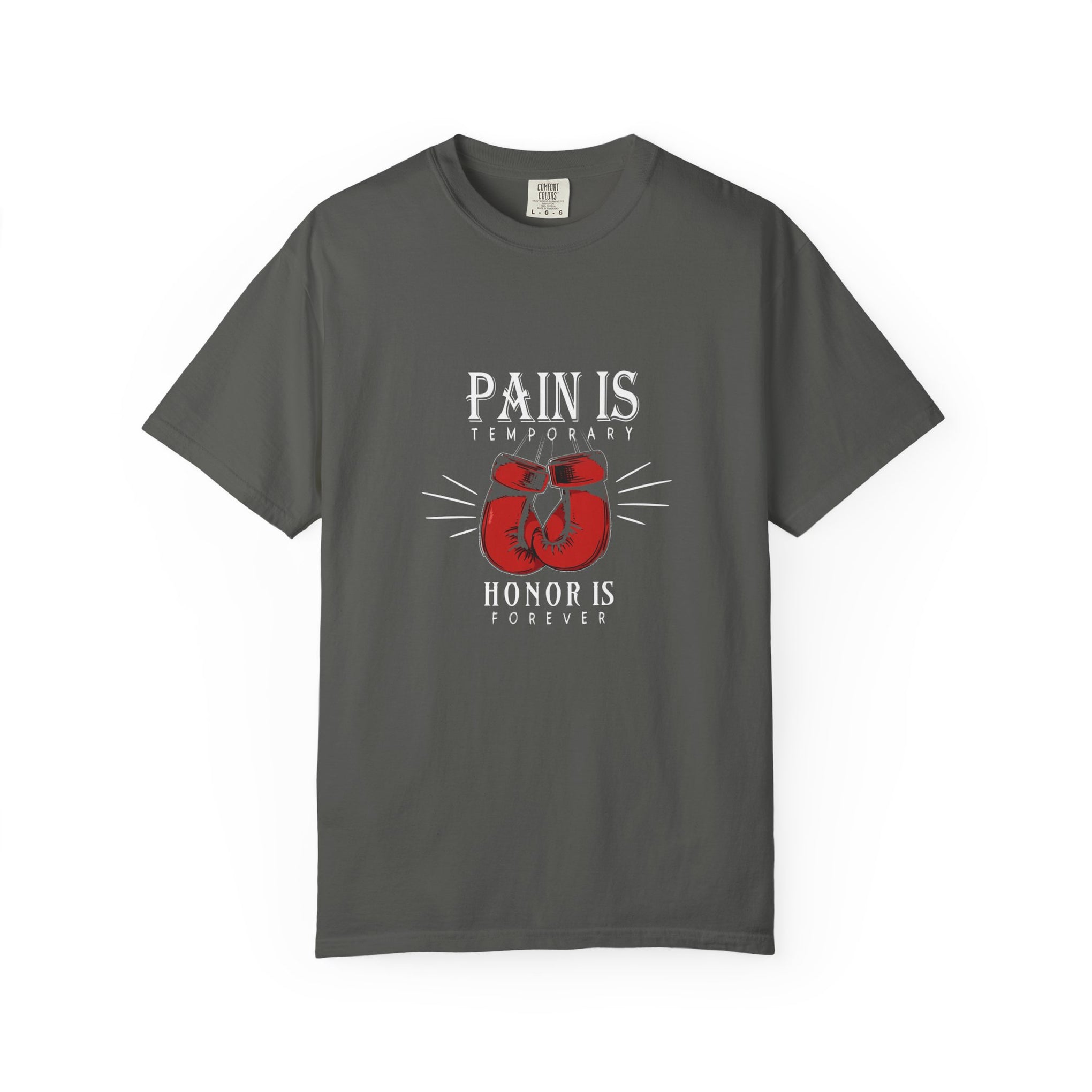 Boxing Gloves T-Shirt — "Pain is Temporary, Honor is Forever" Motivational Tee