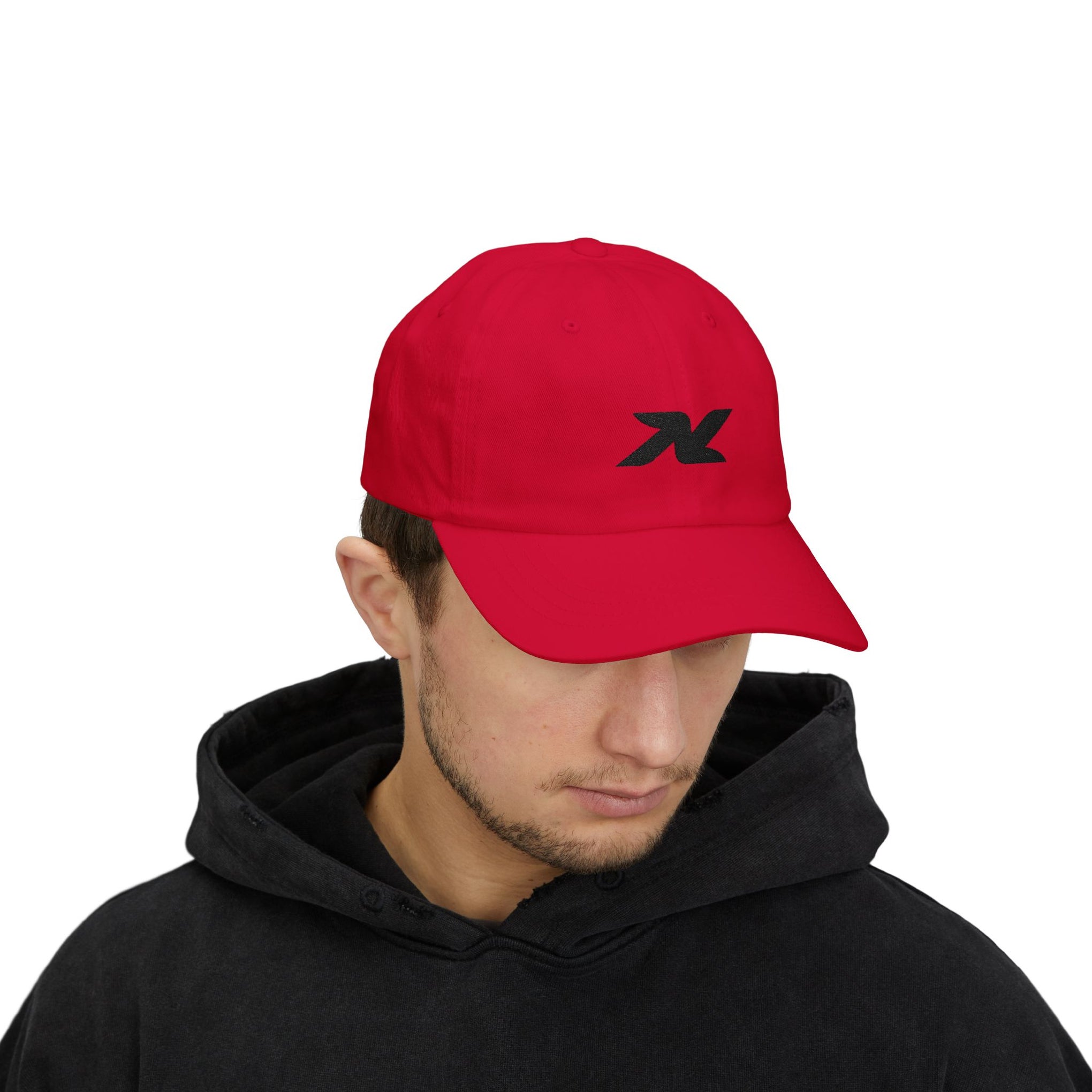 Dad Cap — Minimal Black 'X' Embroidered Logo