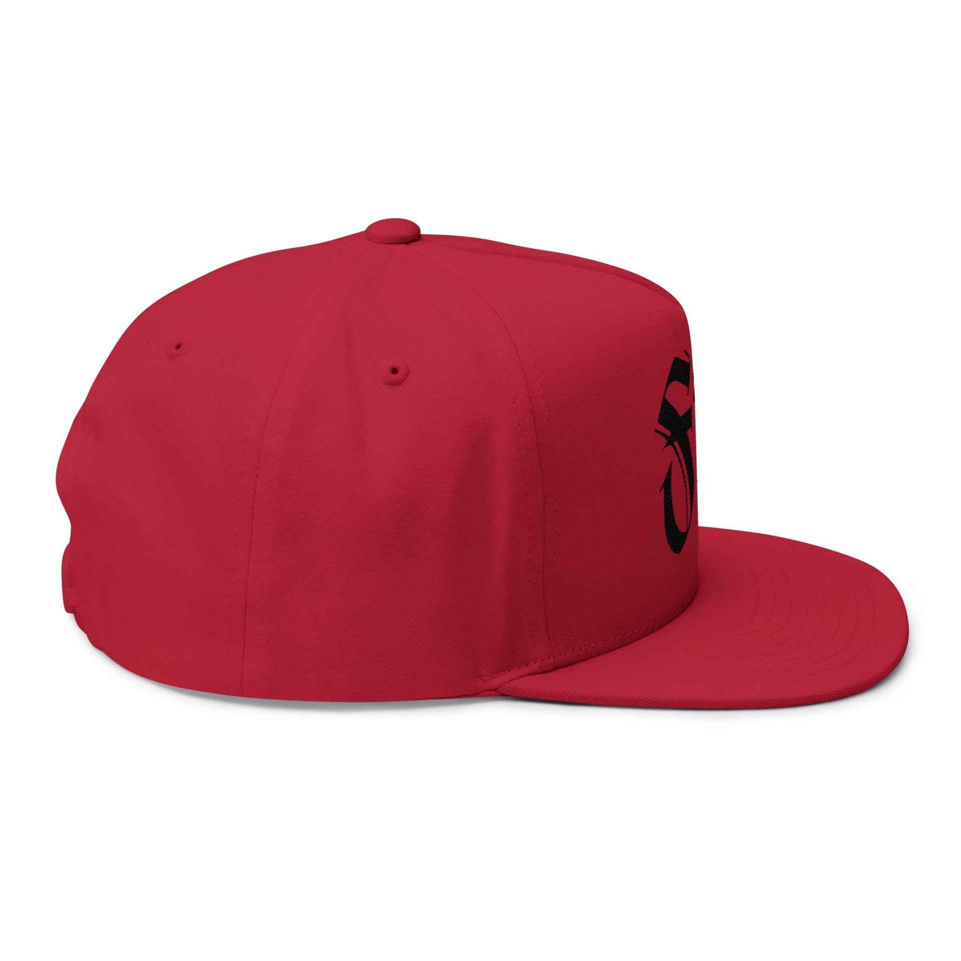 Embroidered Flat Bill Cap — Gothic 'Filo' Logo Snapback