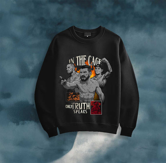 Vintage Cage Fighters Sweatshirt — Retro Boxing Collage Pullover