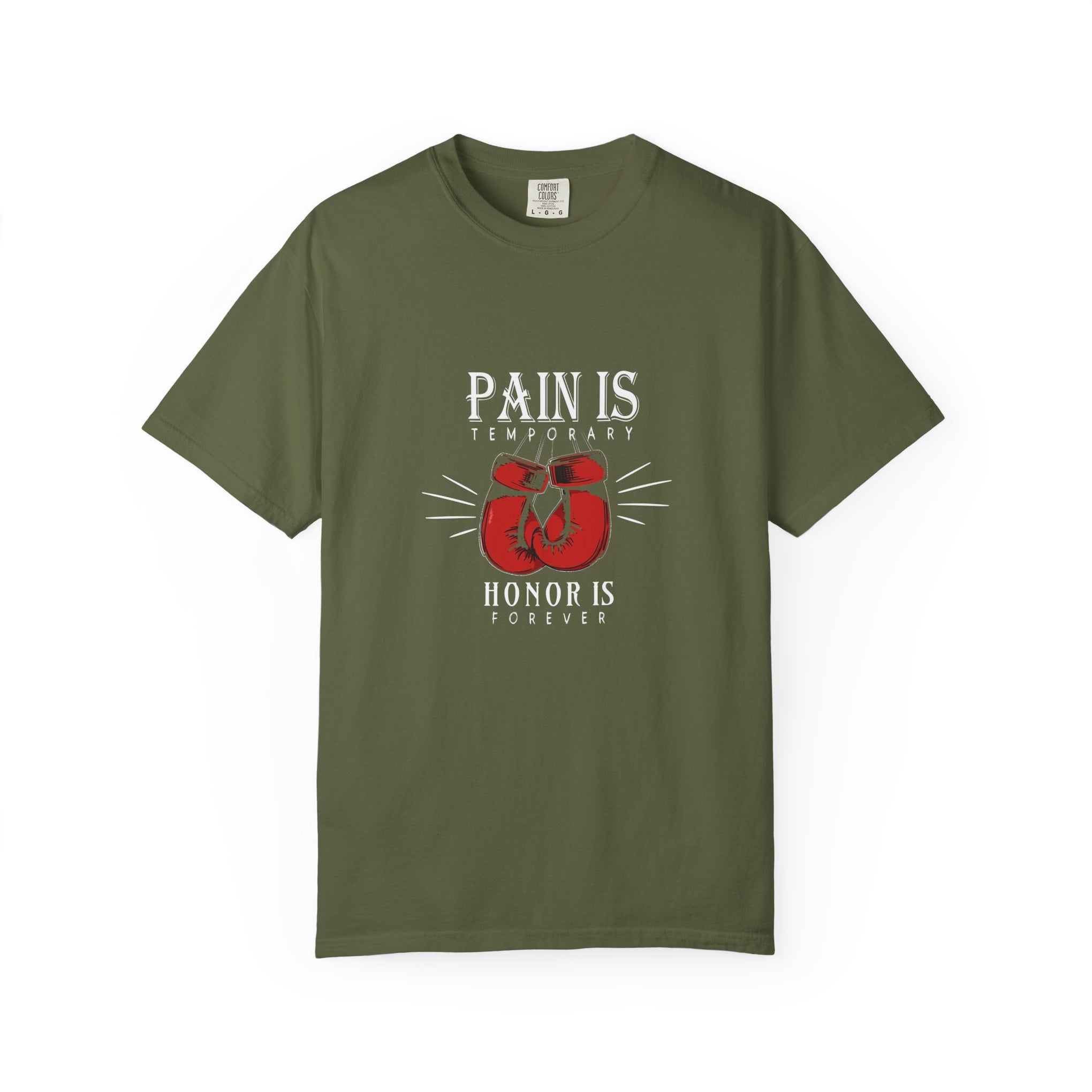 Boxing Gloves T-Shirt — "Pain is Temporary, Honor is Forever" Motivational Tee