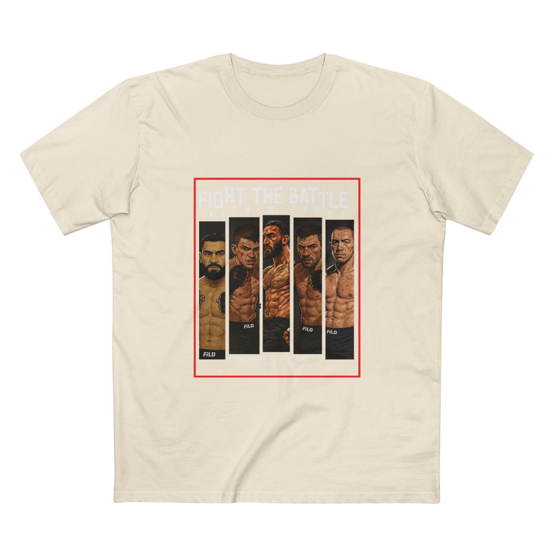 Fight the Battle Men’s Tee — ‘Fight The Battle’ MMA Fighter Poster T‑Shirt