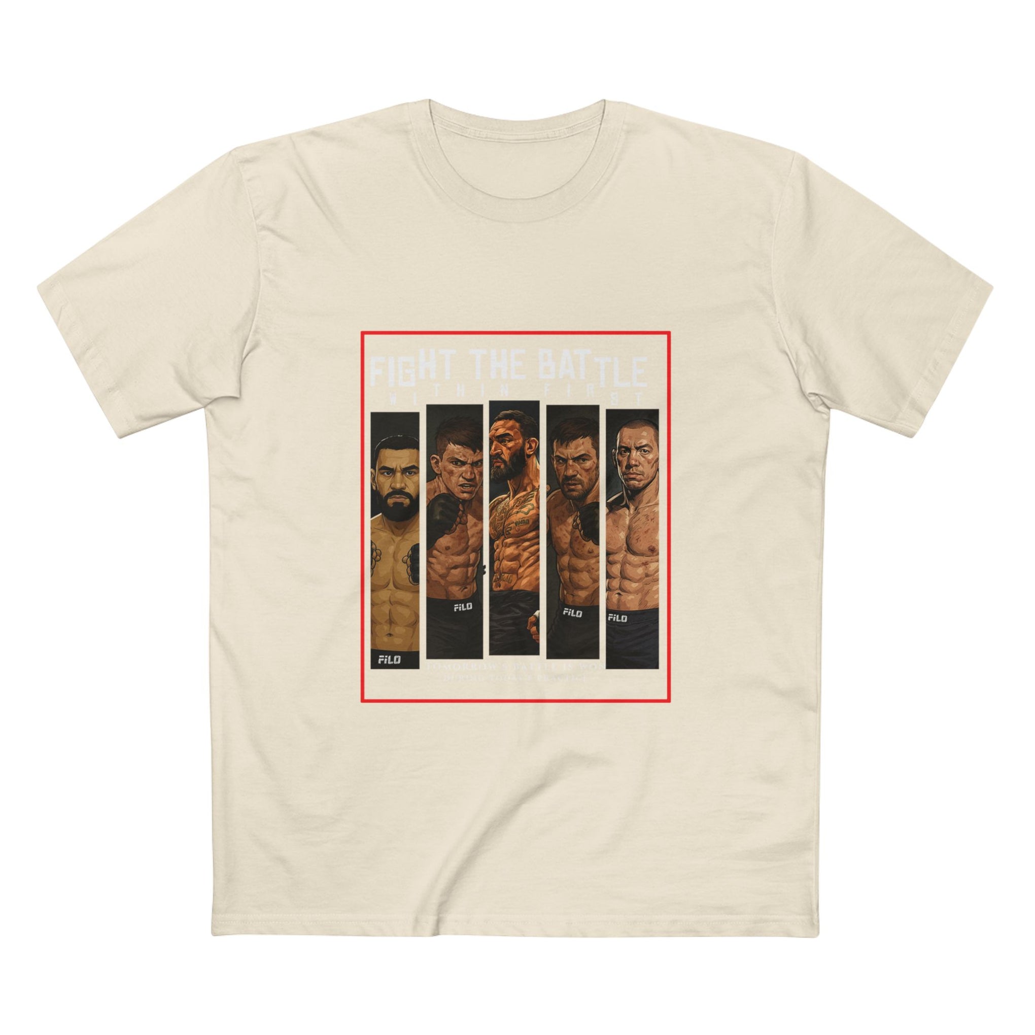 Fight the Battle Men’s Tee — ‘Fight The Battle’ MMA Fighter Poster T‑Shirt
