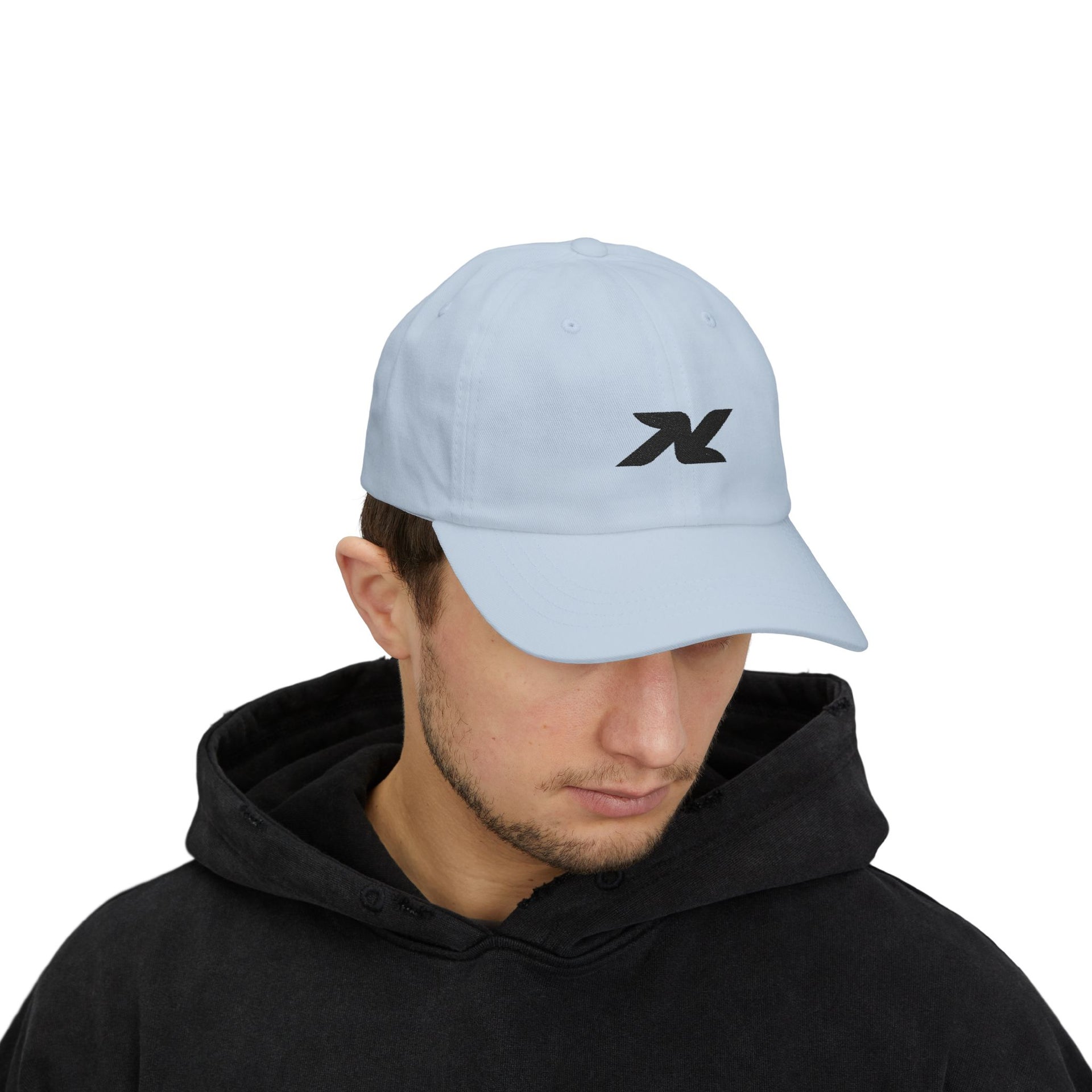 Dad Cap — Minimal Black 'X' Embroidered Logo