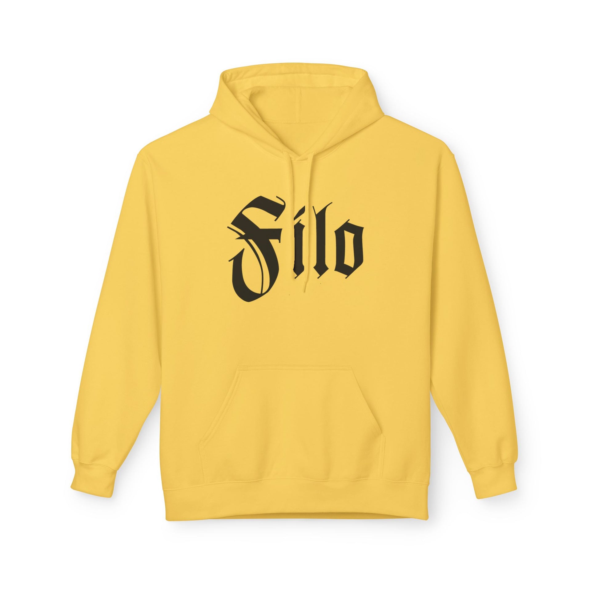 Filo Gothic Script Hoodie – Vintage Blackletter Logo Pullover