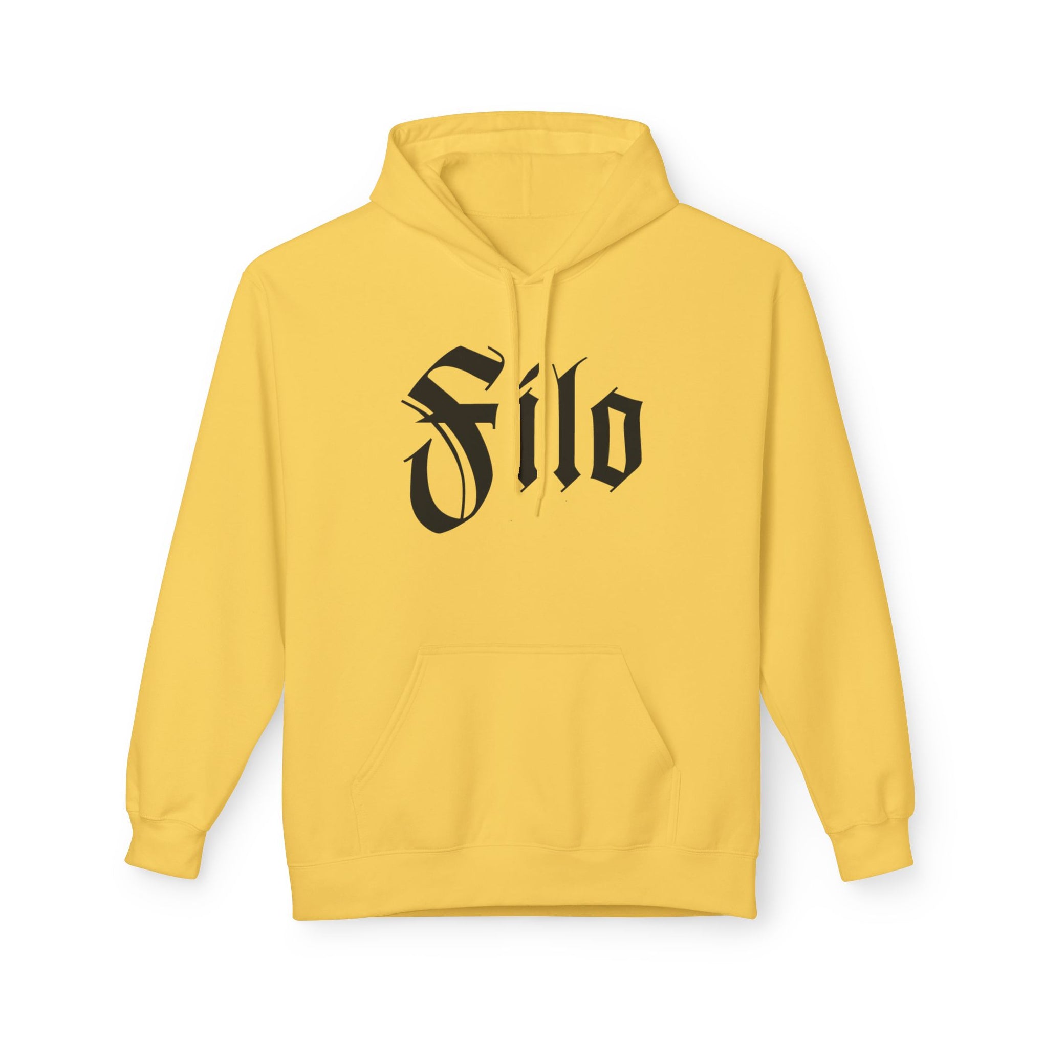 Filo Gothic Script Hoodie – Vintage Blackletter Logo Pullover