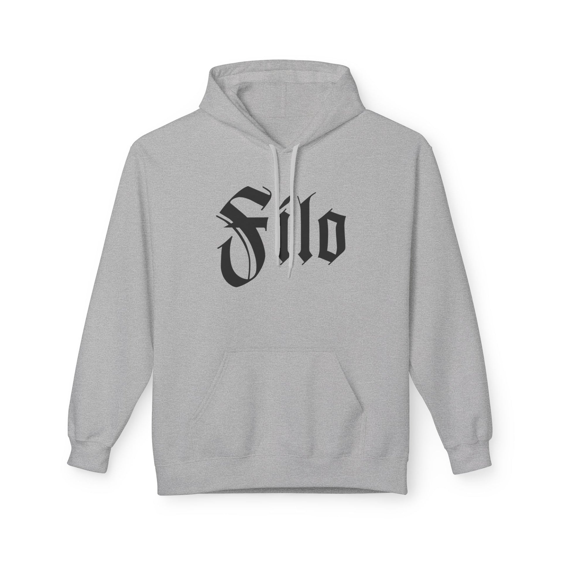 Filo Gothic Script Hoodie – Vintage Blackletter Logo Pullover