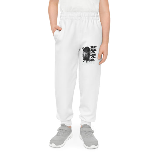 Youth Joggers with Black Skull & Text Graphic
