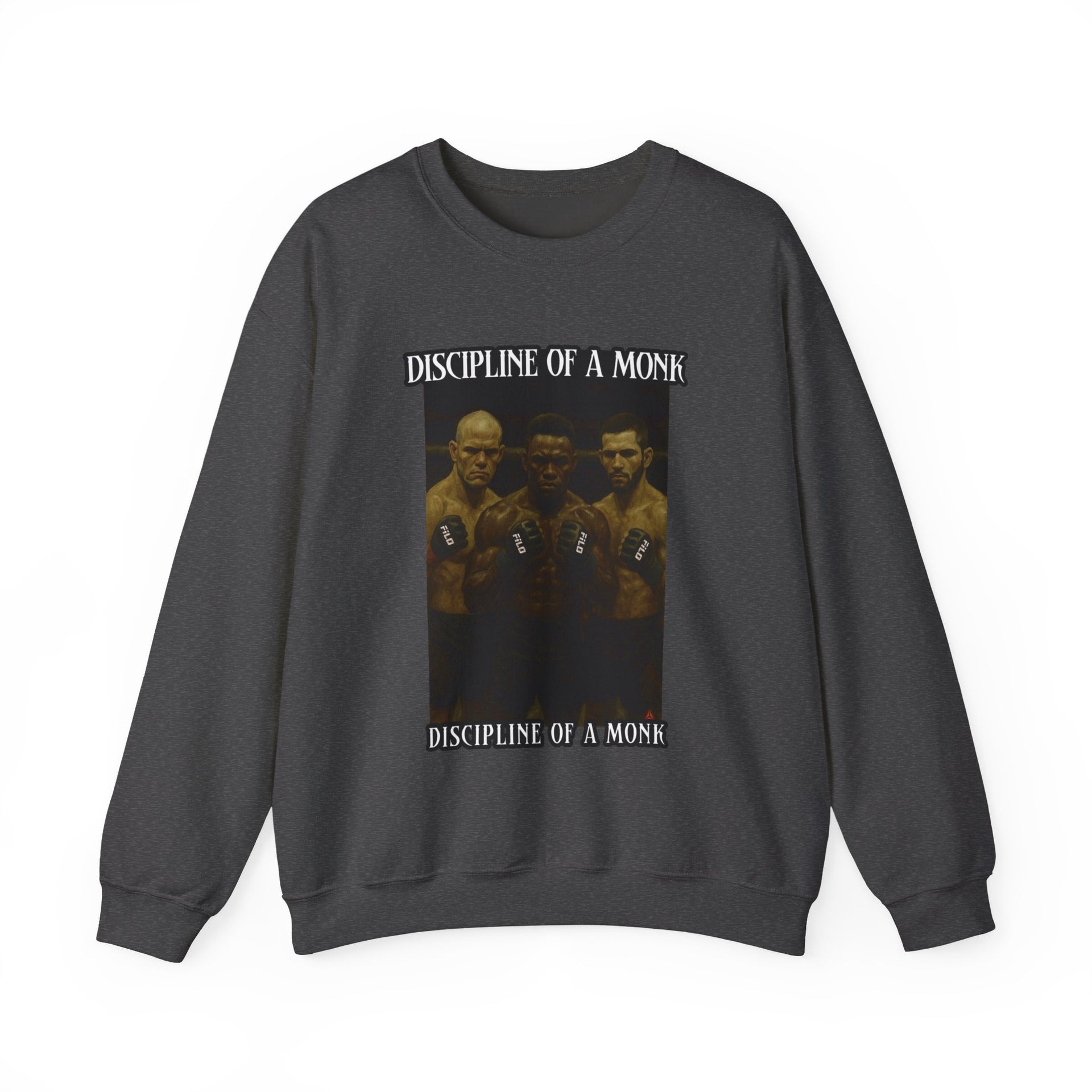 Discipline of a Monk Crewneck Sweatshirt – Vintage Boxing Photo Graphic