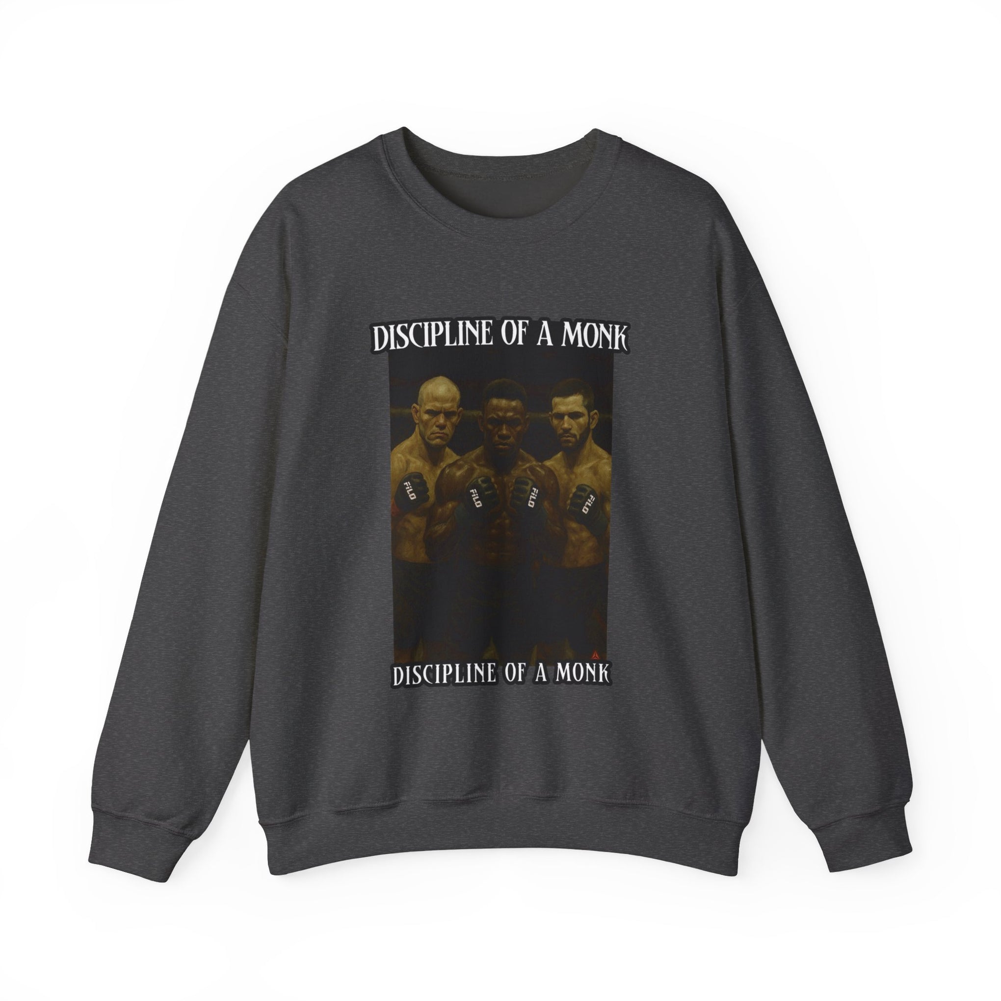 Discipline of a Monk Crewneck Sweatshirt – Vintage Boxing Photo Graphic