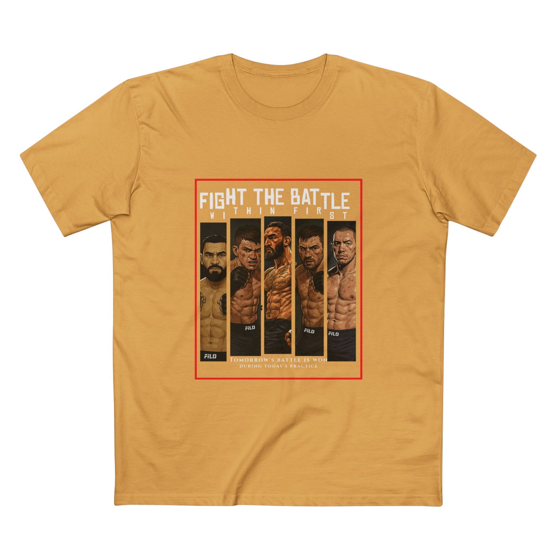 Fight the Battle Men’s Tee — ‘Fight The Battle’ MMA Fighter Poster T‑Shirt