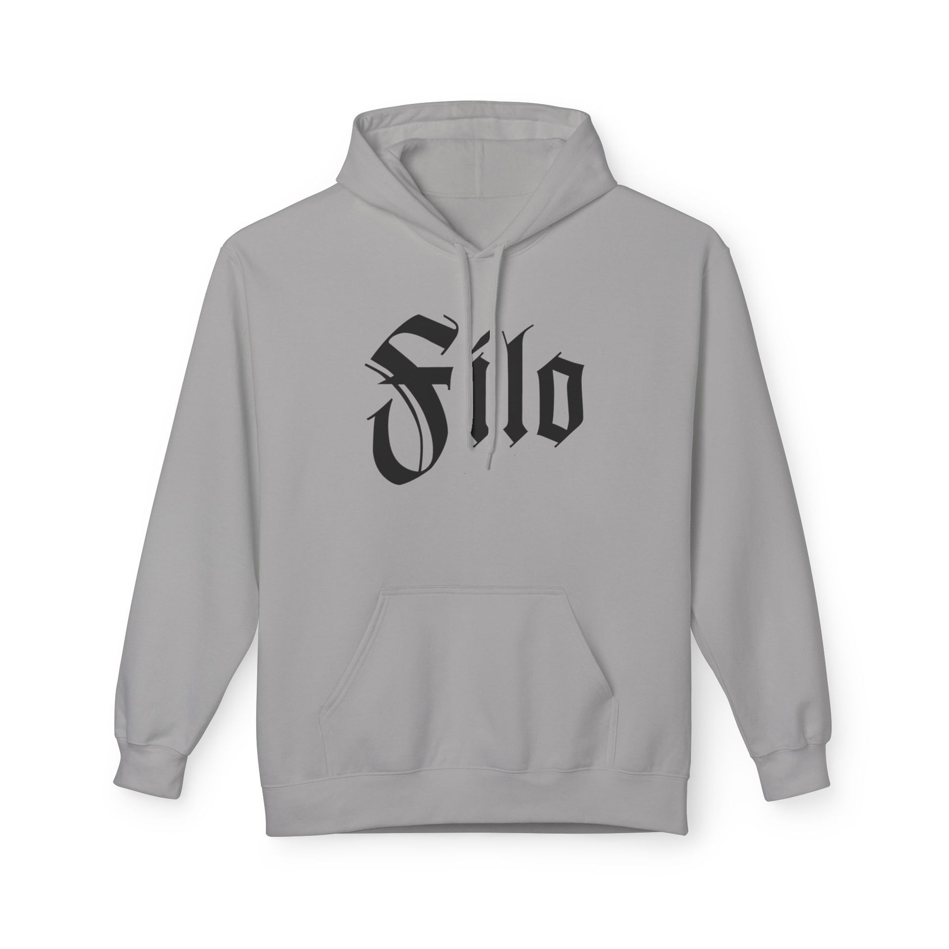 Filo Gothic Script Hoodie – Vintage Blackletter Logo Pullover