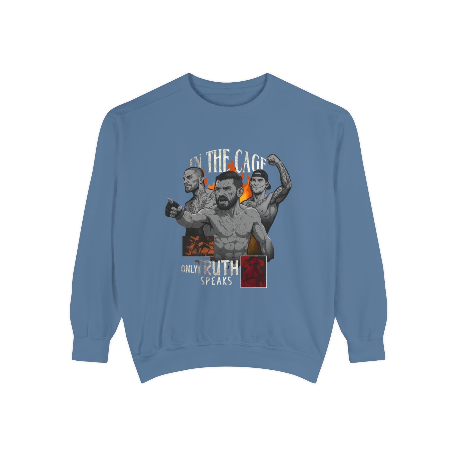 Vintage Cage Fighters Sweatshirt — Retro Boxing Collage Pullover