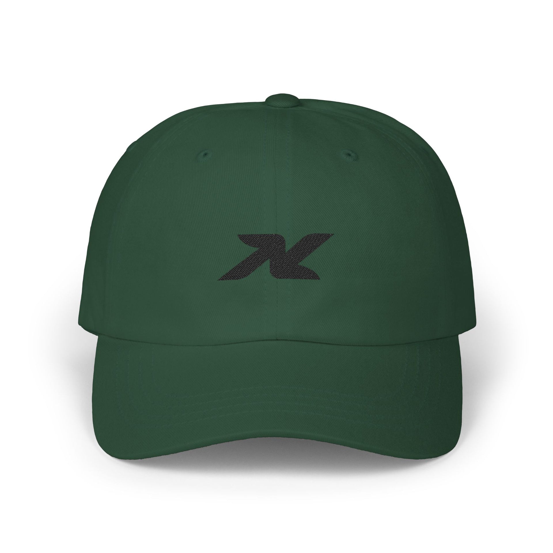 Dad Cap — Minimal Black 'X' Embroidered Logo