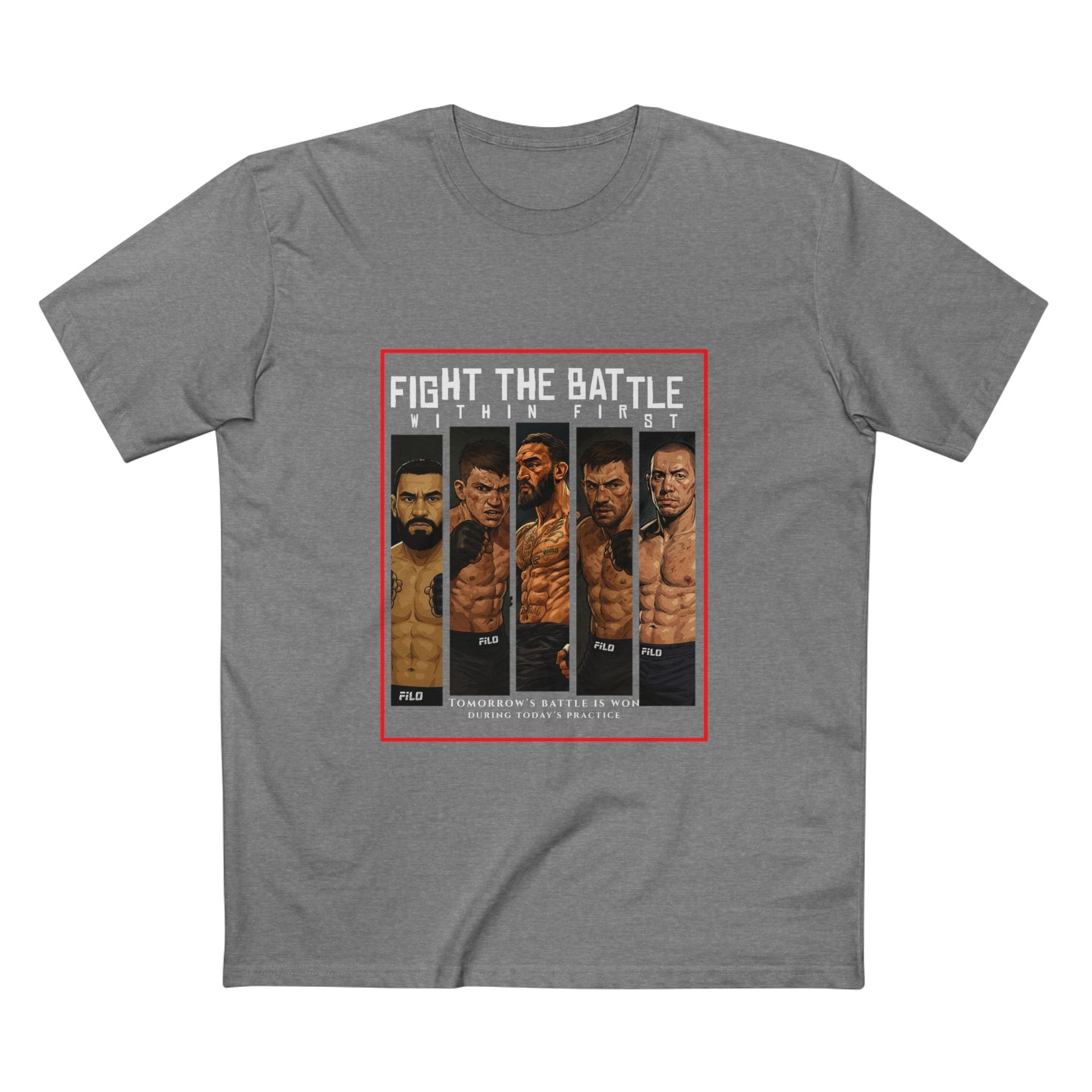 Fight the Battle Men’s Tee — ‘Fight The Battle’ MMA Fighter Poster T‑Shirt