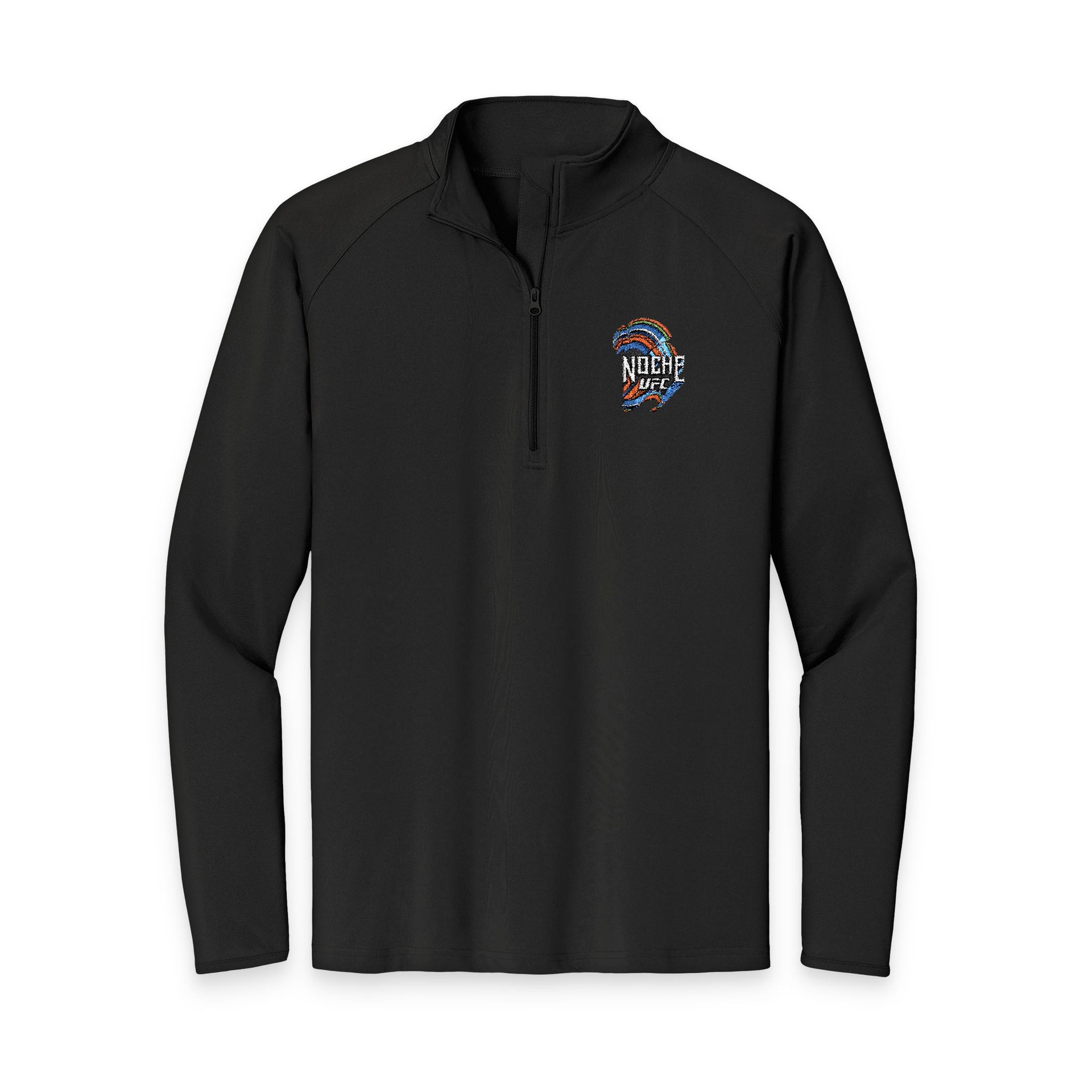 Embroidered Colorful Skull Quarter-Zip Pullover