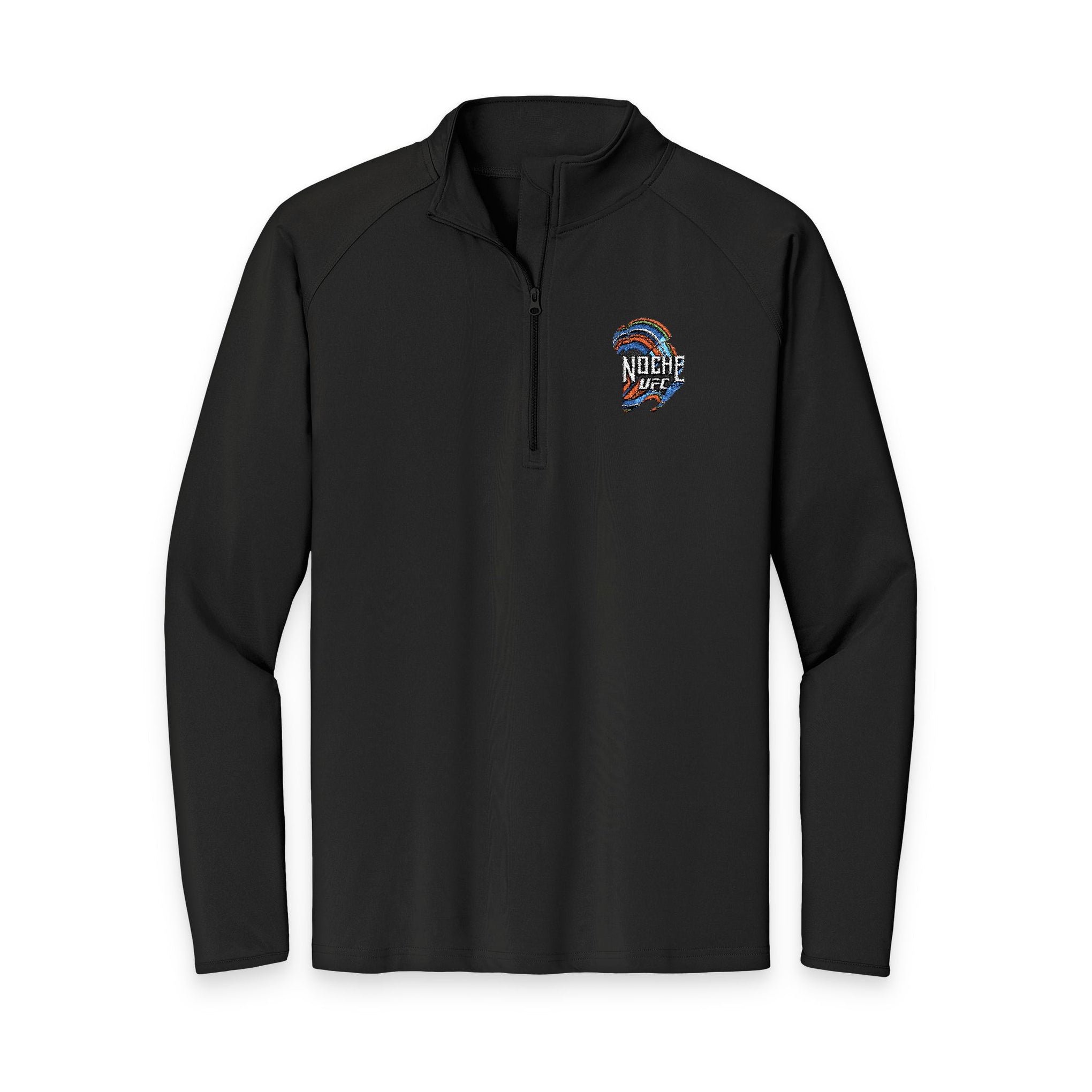 Embroidered Colorful Skull Quarter-Zip Pullover