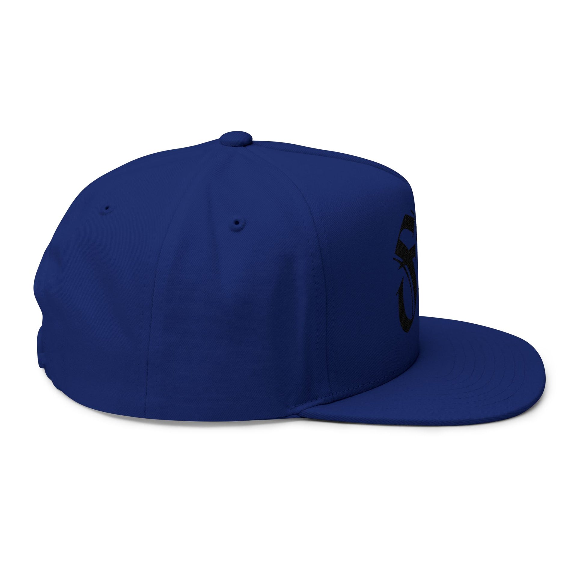 Embroidered Flat Bill Cap — Gothic 'Filo' Logo Snapback