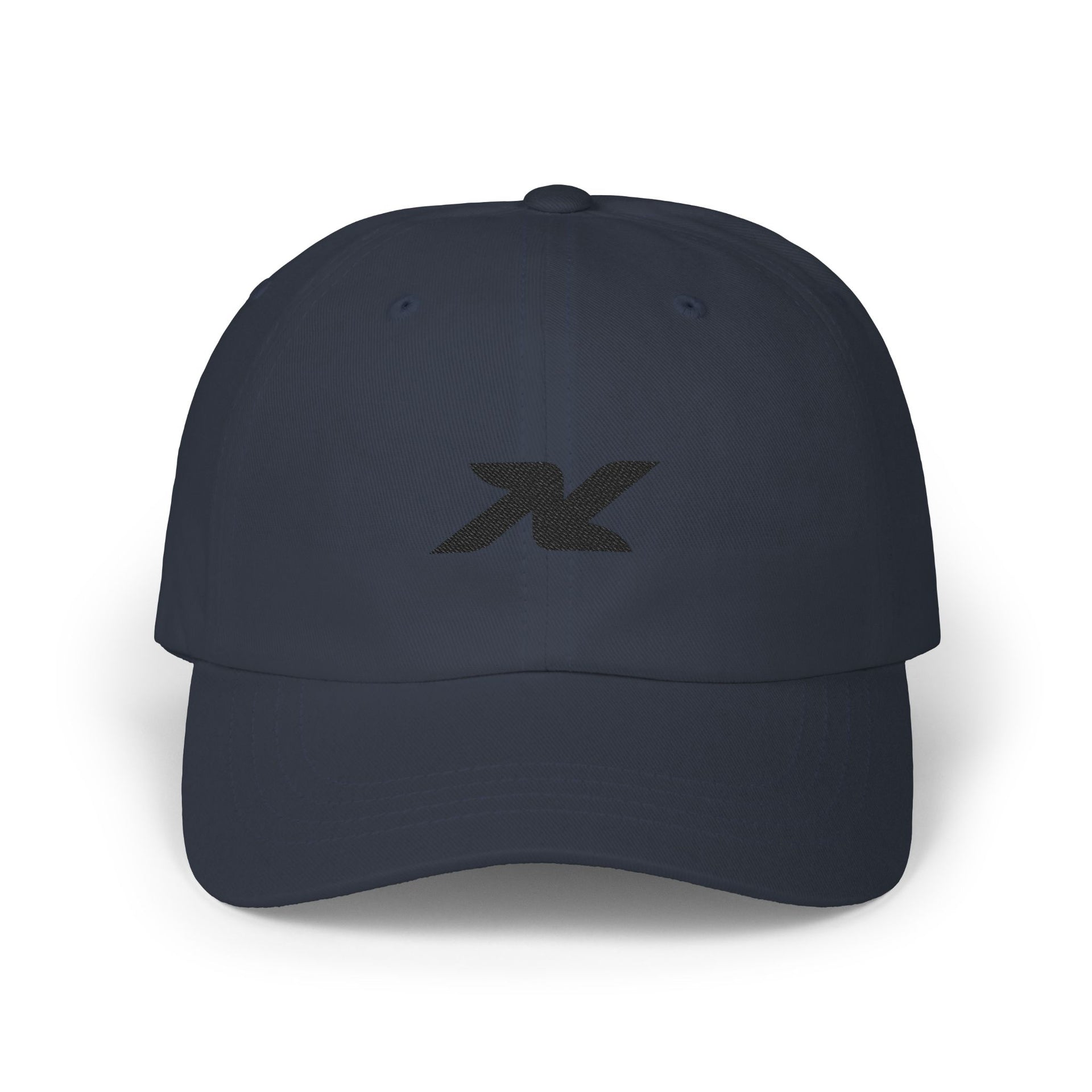 Dad Cap — Minimal Black 'X' Embroidered Logo