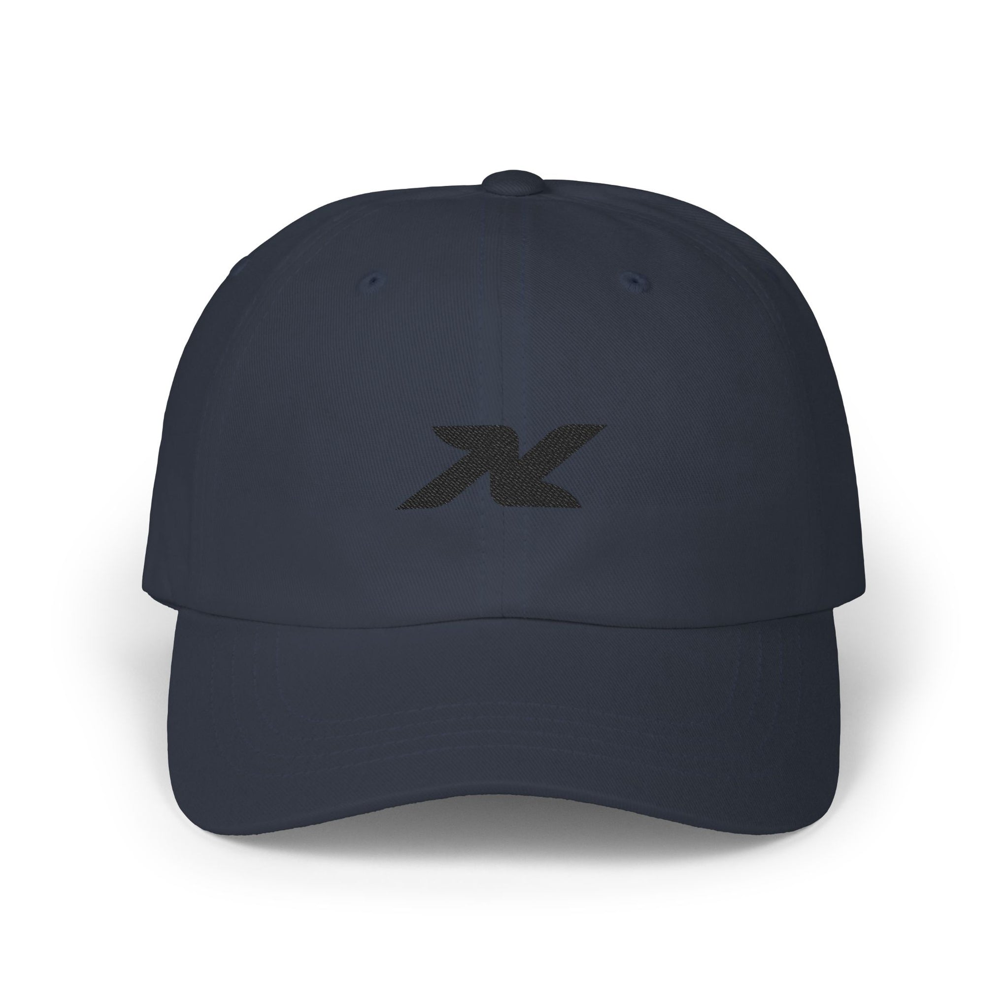 Dad Cap — Minimal Black 'X' Embroidered Logo