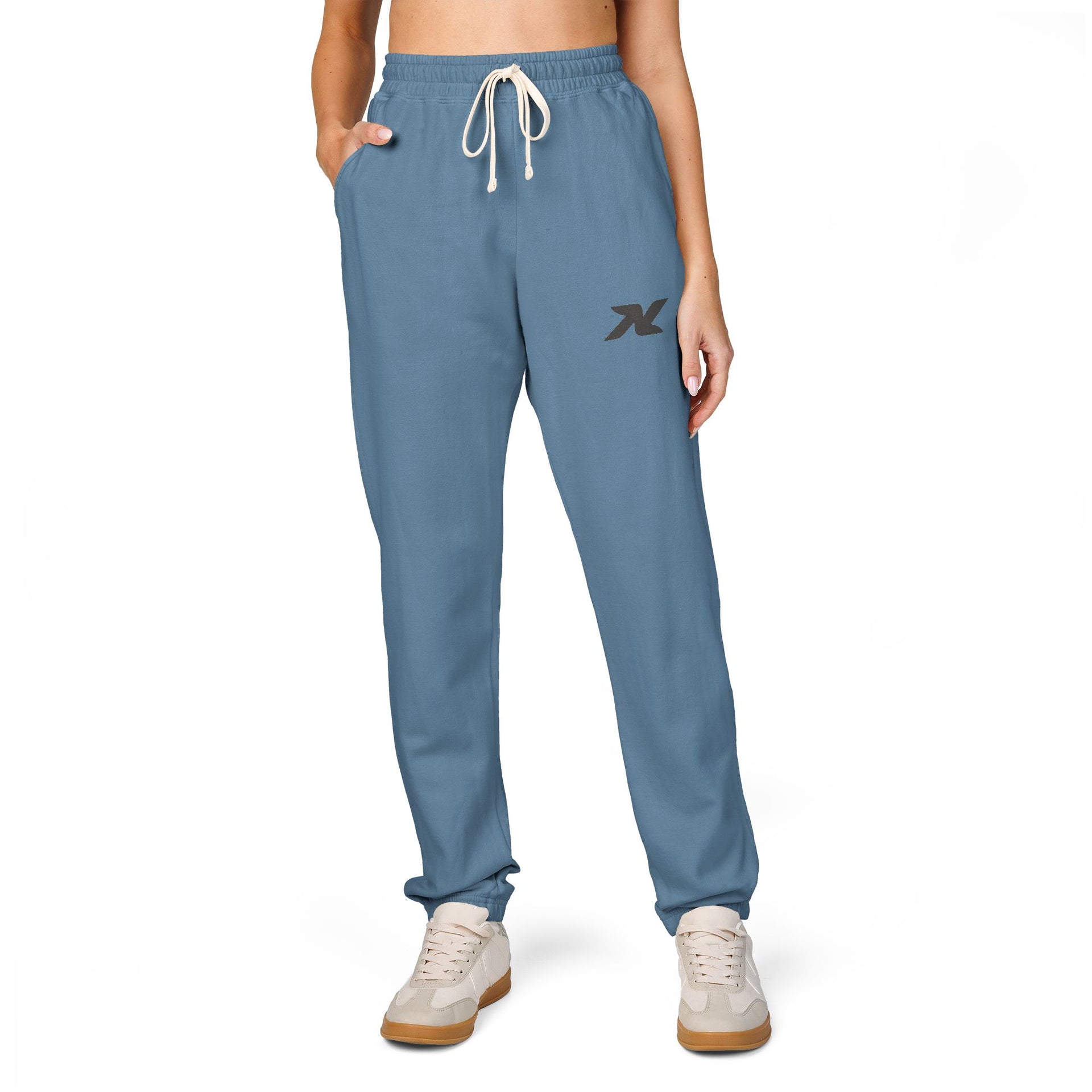 Garment-Dyed Fleece Sweatpants — Minimal Logo Joggers