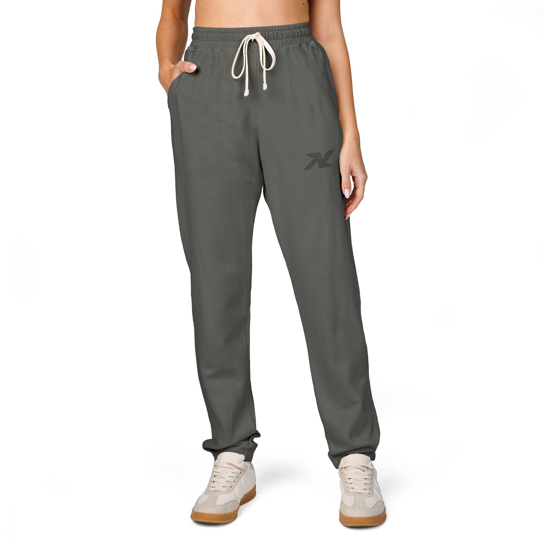 Garment-Dyed Fleece Sweatpants — Minimal Logo Joggers