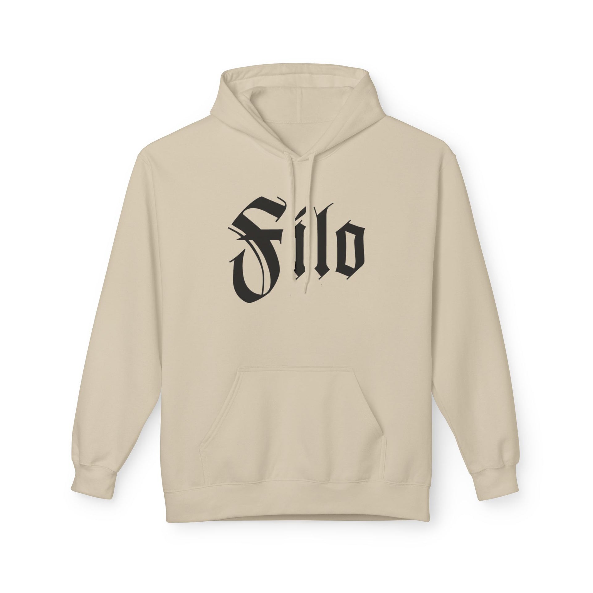 Filo Gothic Script Hoodie – Vintage Blackletter Logo Pullover