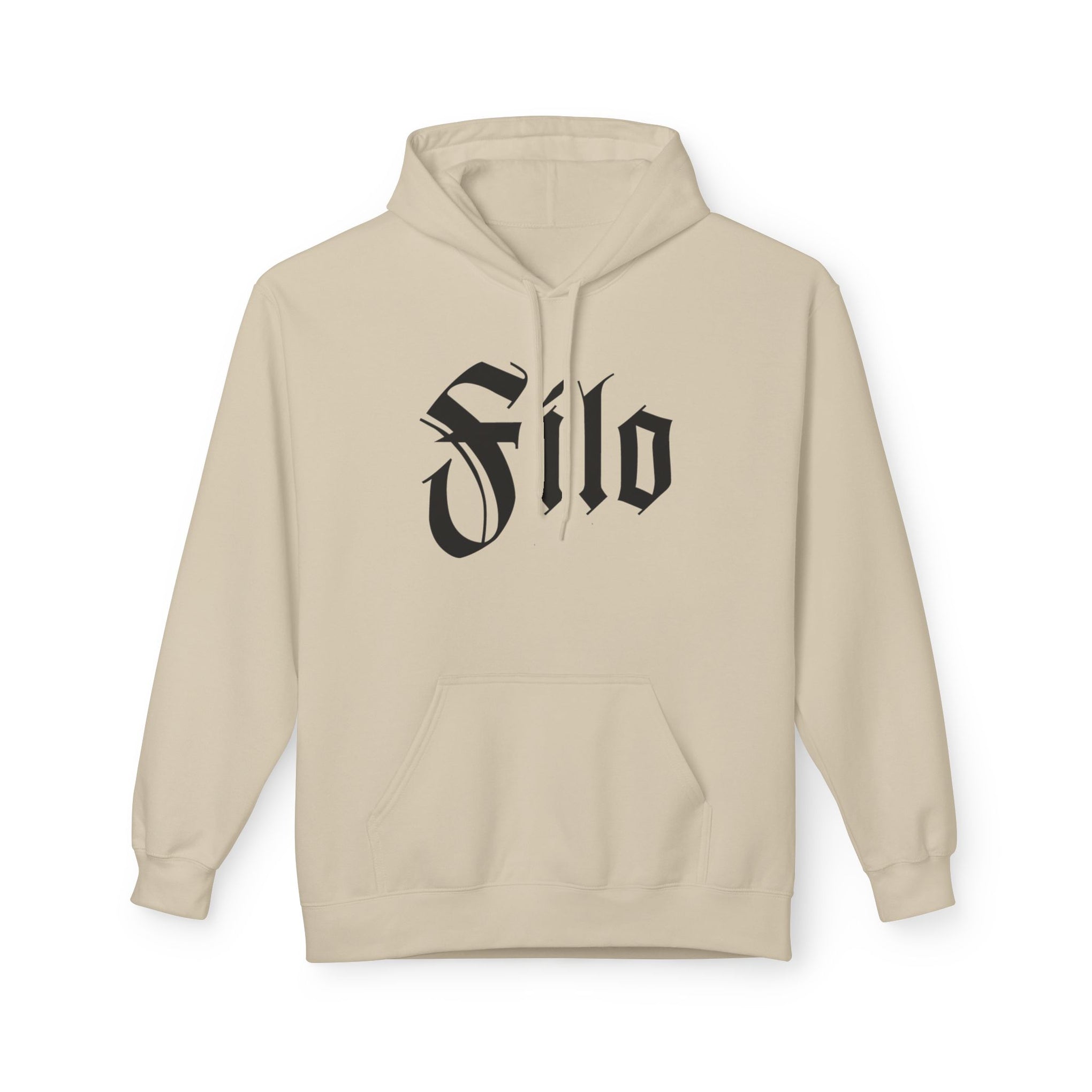 Filo Gothic Script Hoodie – Vintage Blackletter Logo Pullover