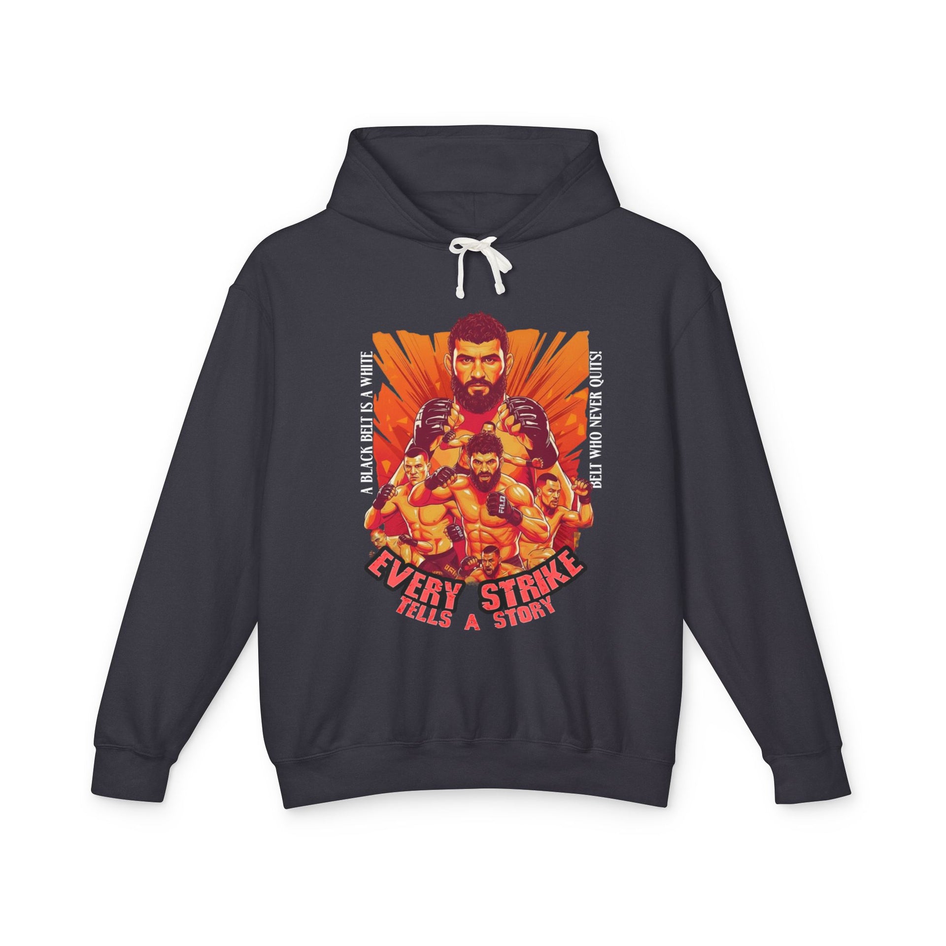 Fight Poster Hoodie — “Every Strike Tells a Story” Graphic Hooded Sweatshirt
