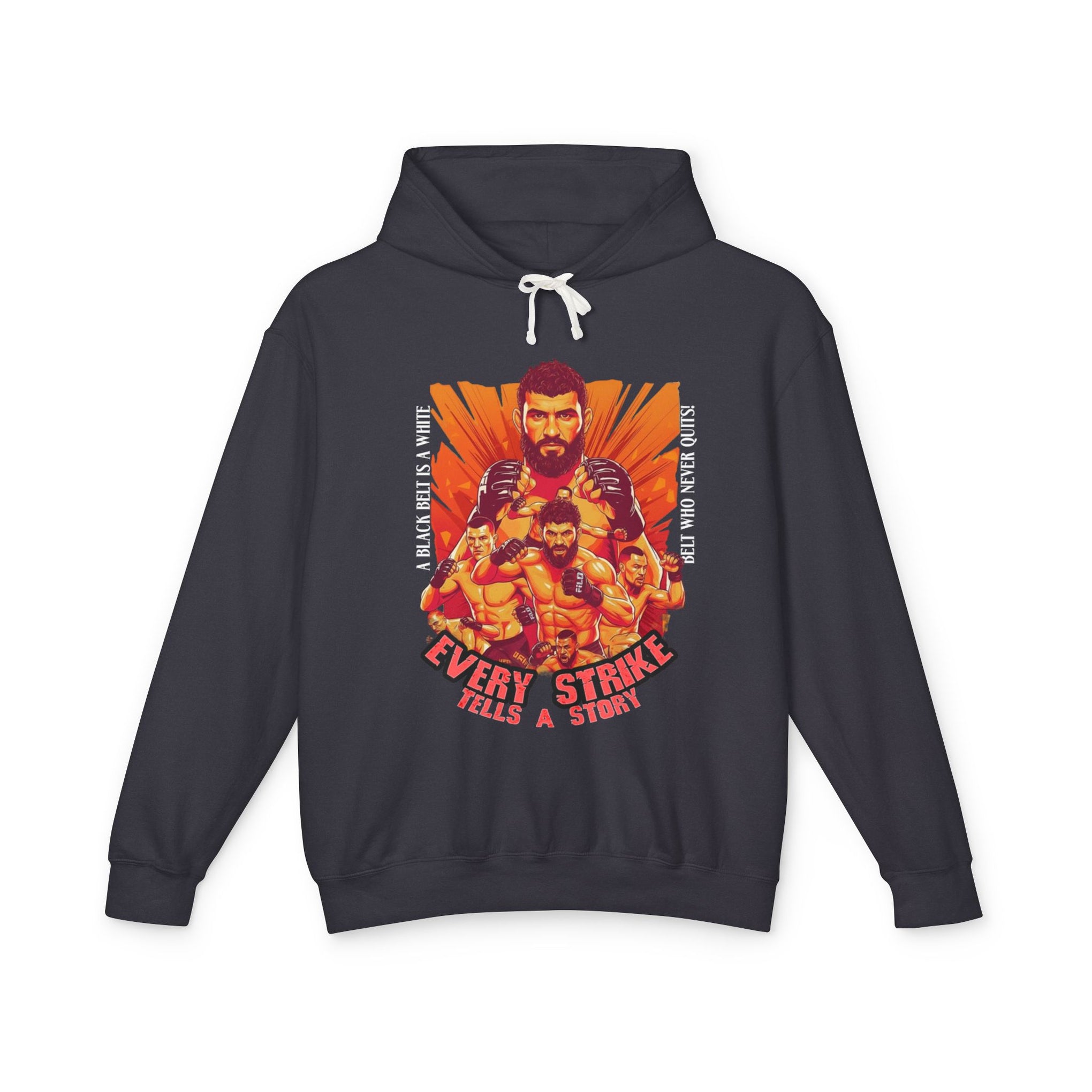 Fight Poster Hoodie — “Every Strike Tells a Story” Graphic Hooded Sweatshirt