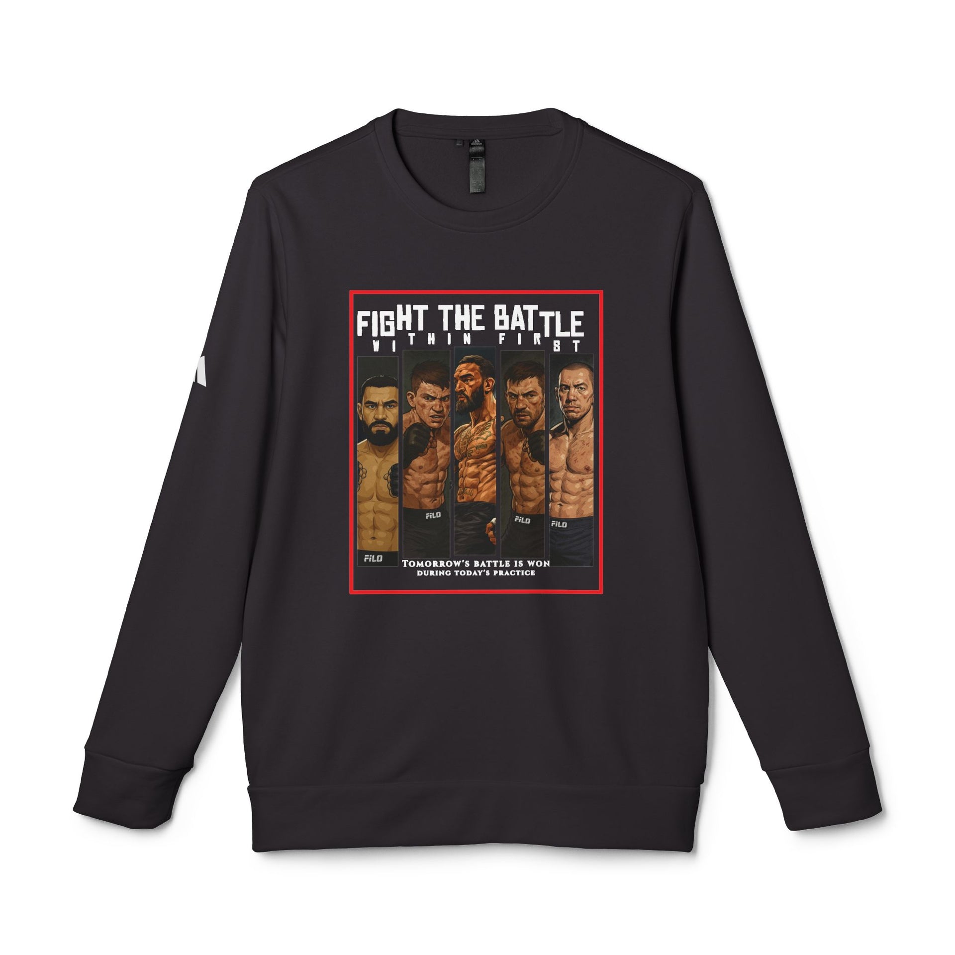 Fight the Battle Boxing Crewneck Sweatshirt – Graphic Fighter Poster Design