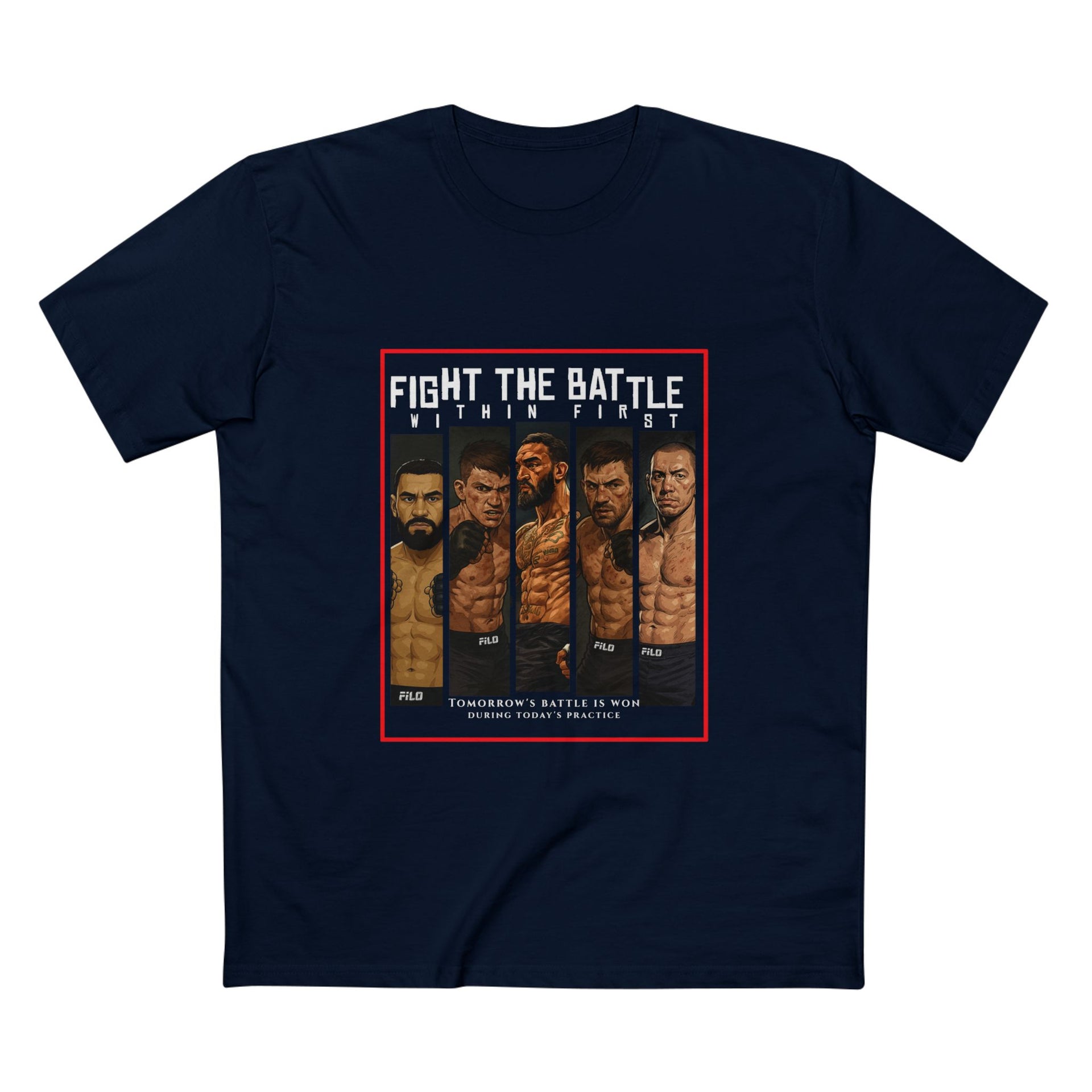 Fight the Battle Men’s Tee — ‘Fight The Battle’ MMA Fighter Poster T‑Shirt