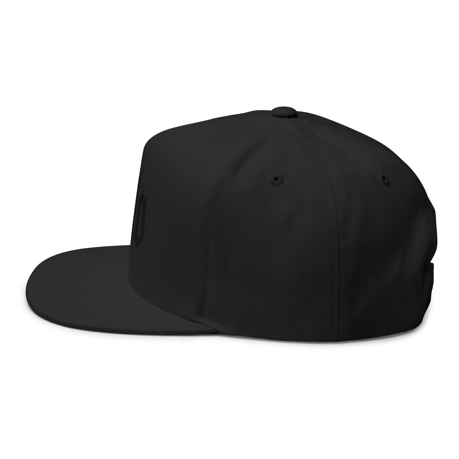 Embroidered Flat Bill Cap — Gothic 'Filo' Logo Snapback