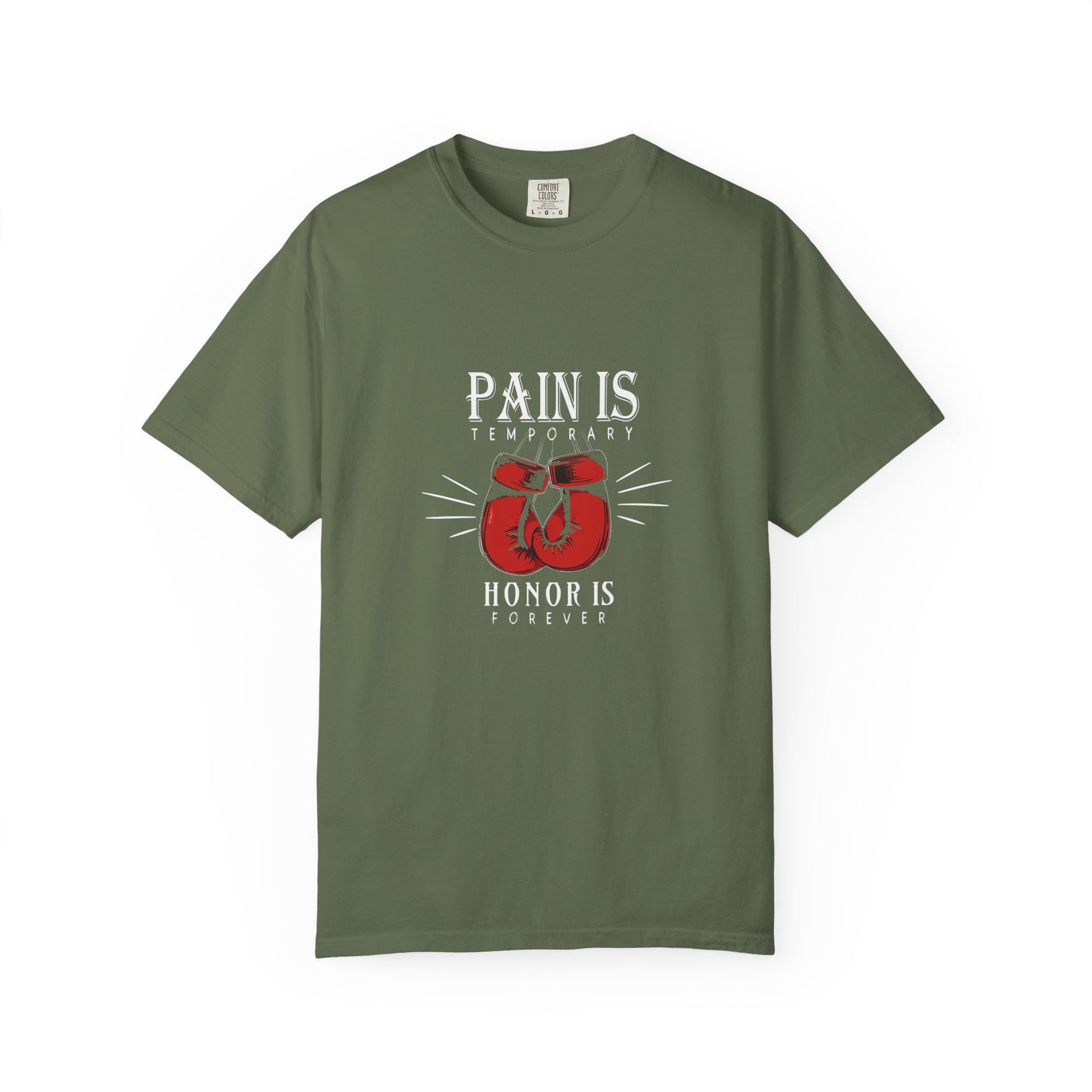 Boxing Gloves T-Shirt — "Pain is Temporary, Honor is Forever" Motivational Tee