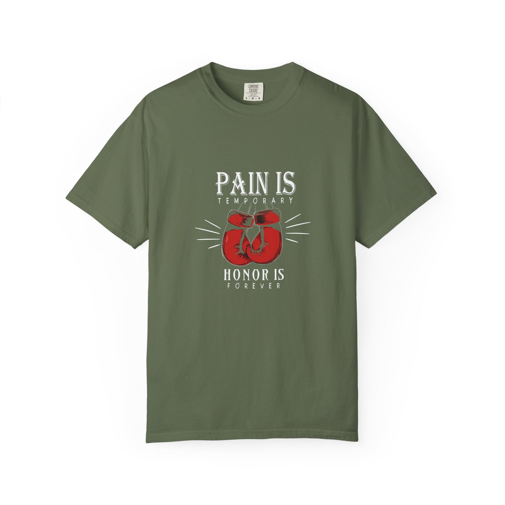Boxing Gloves T-Shirt — "Pain is Temporary, Honor is Forever" Motivational Tee