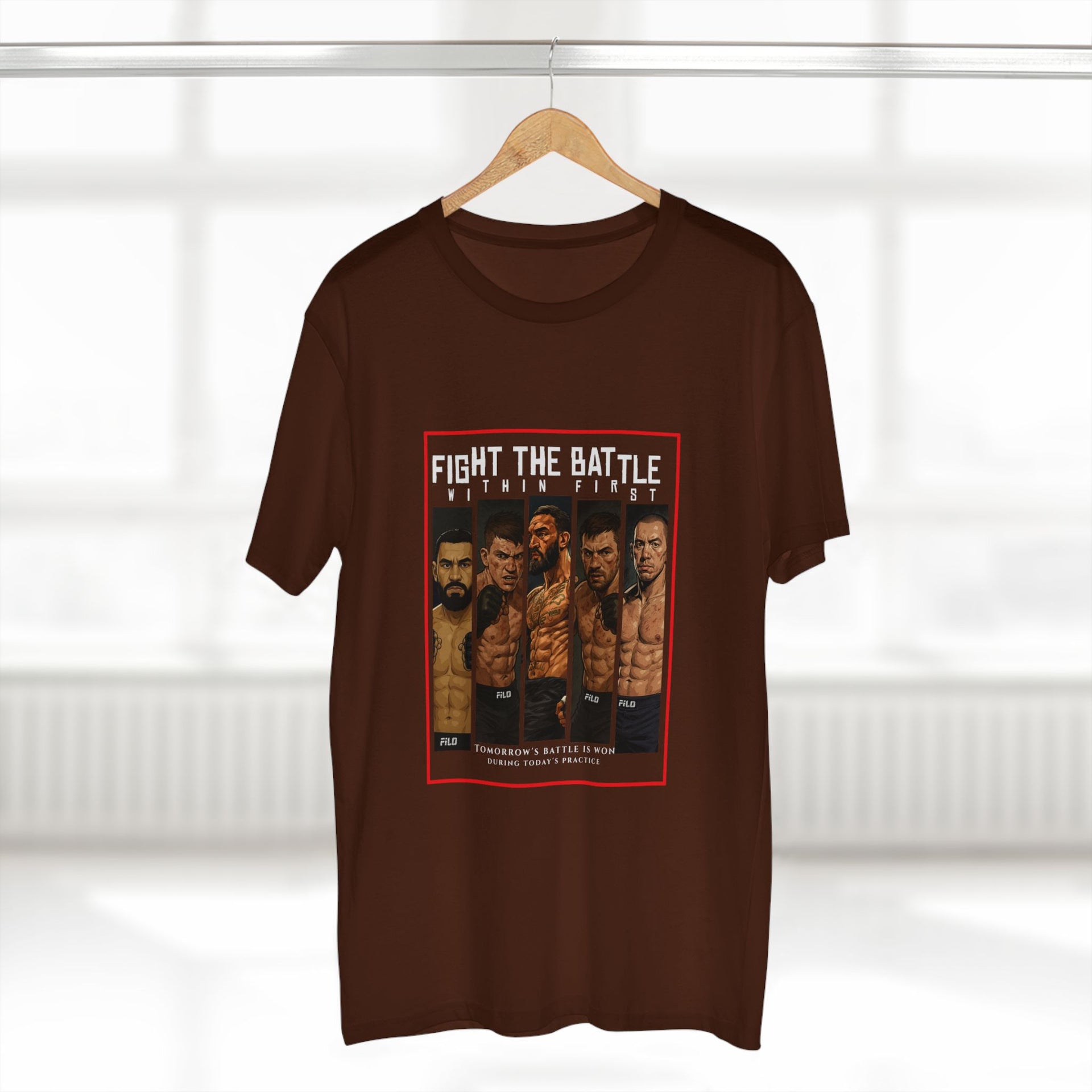 Fight the Battle Men’s Tee — ‘Fight The Battle’ MMA Fighter Poster T‑Shirt