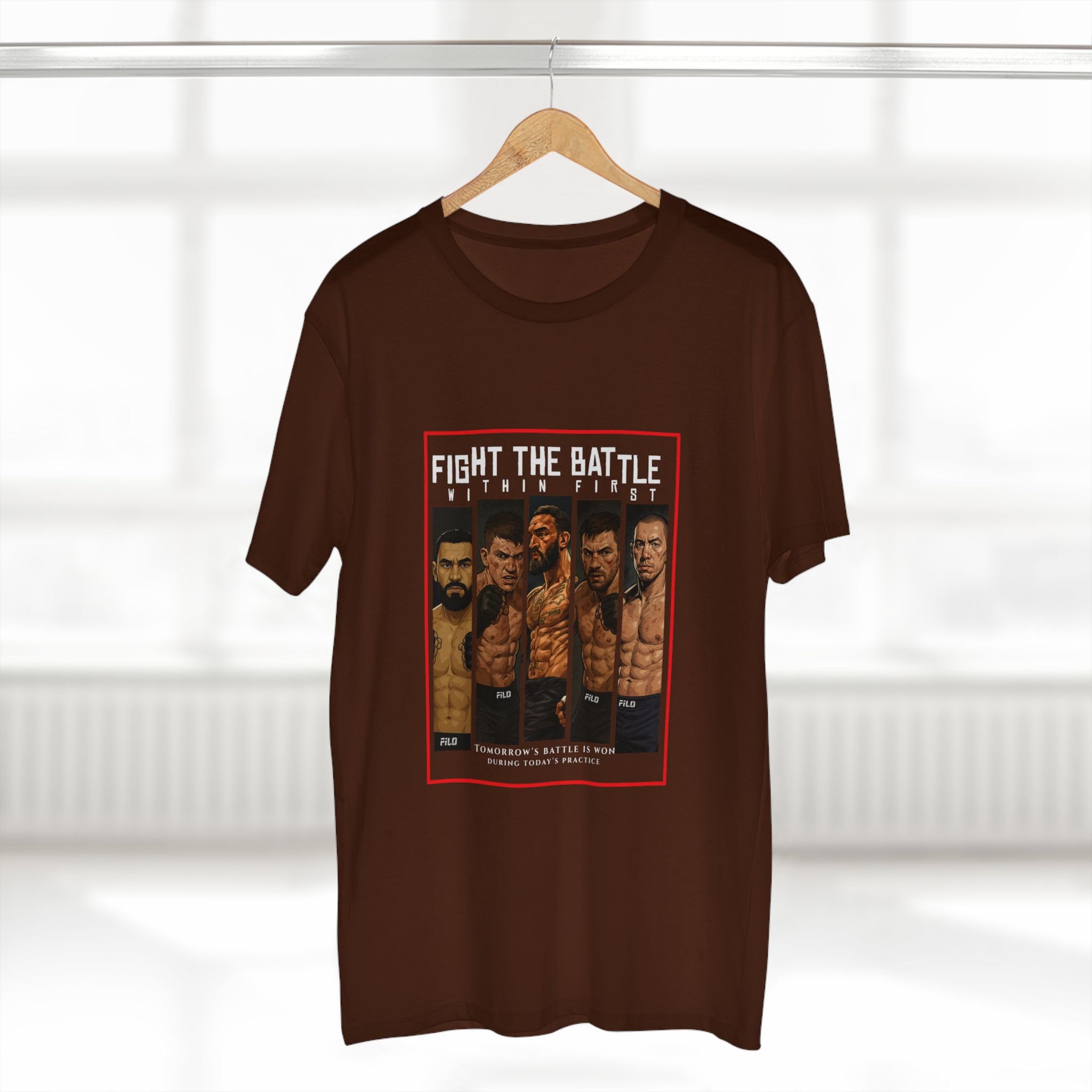 Fight the Battle Men’s Tee — ‘Fight The Battle’ MMA Fighter Poster T‑Shirt
