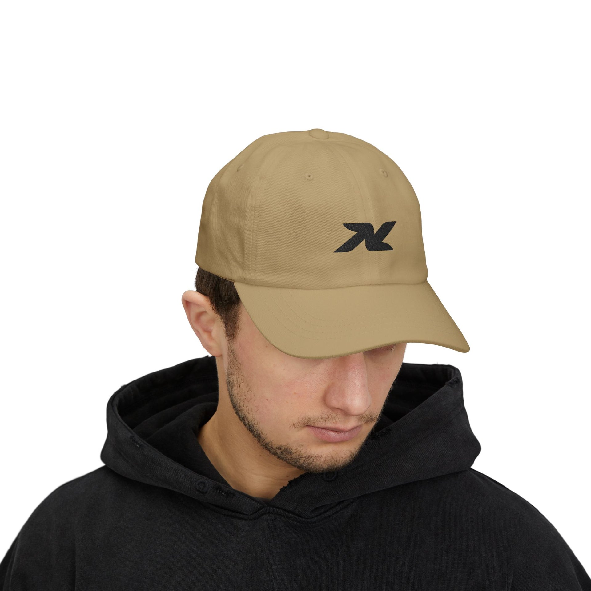 Dad Cap — Minimal Black 'X' Embroidered Logo
