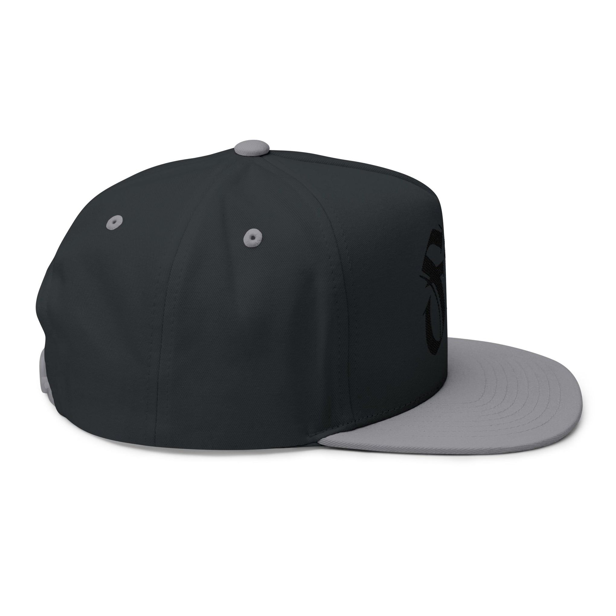 Embroidered Flat Bill Cap — Gothic 'Filo' Logo Snapback