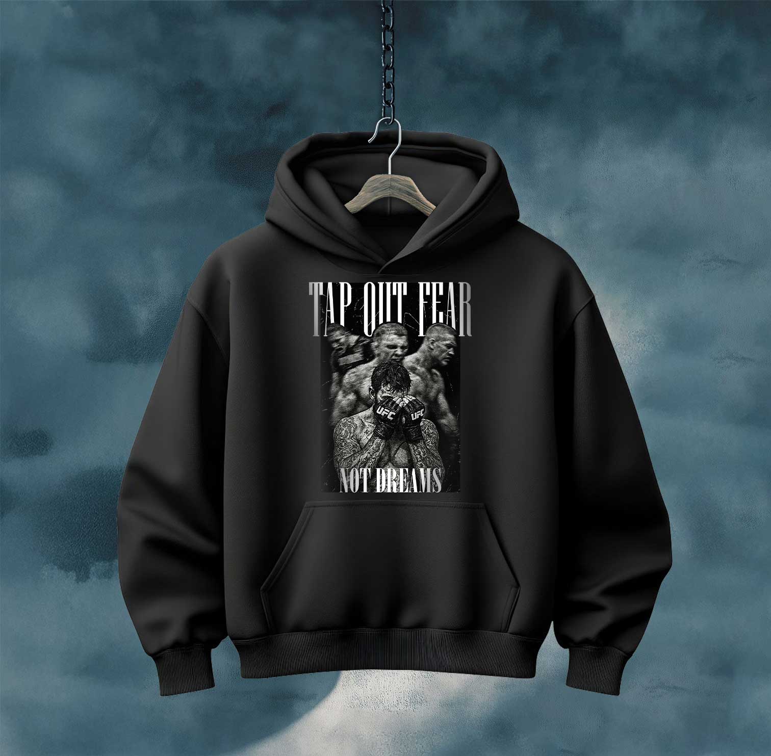 Hoodie — Gothic Statue "Not Broken" Graphic Zip-Up
