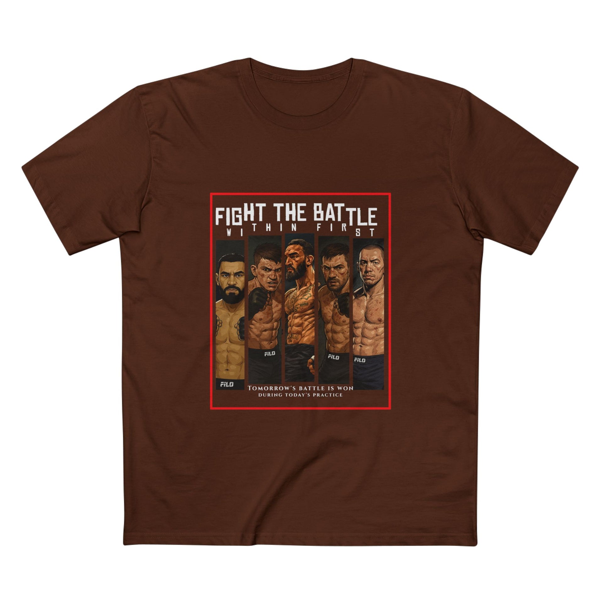 Fight the Battle Men’s Tee — ‘Fight The Battle’ MMA Fighter Poster T‑Shirt
