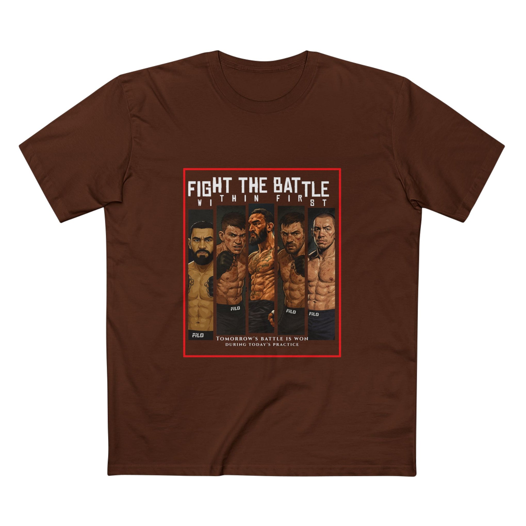Fight the Battle Men’s Tee — ‘Fight The Battle’ MMA Fighter Poster T‑Shirt