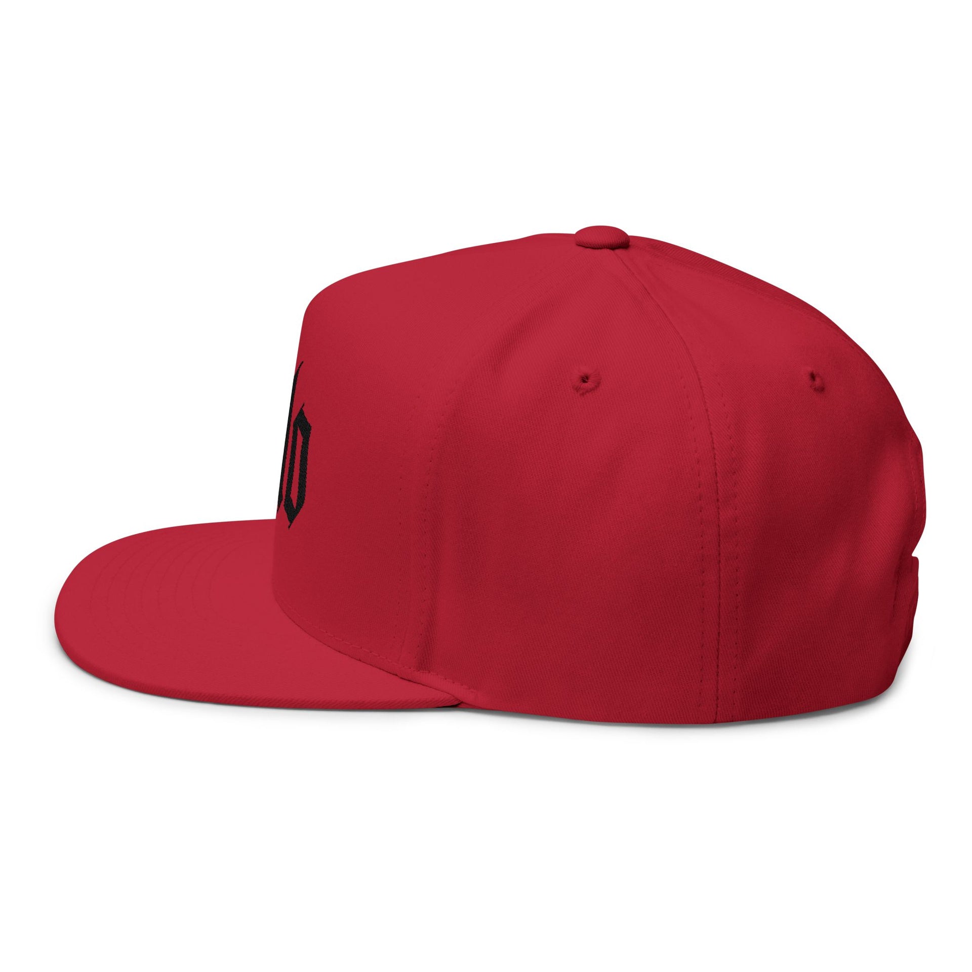 Embroidered Flat Bill Cap — Gothic 'Filo' Logo Snapback
